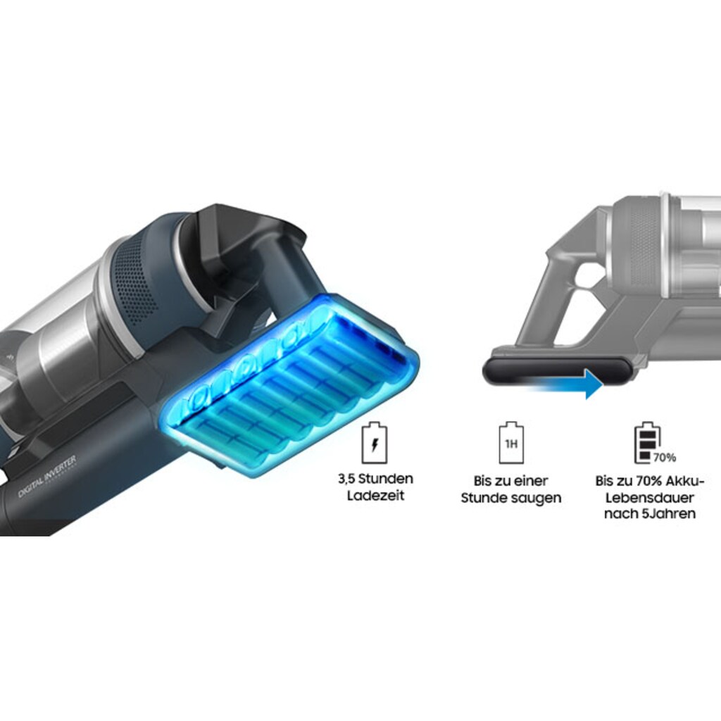 Samsung Akku-Bodenstaubsauger »BESPOKE Jet pro extra VS20A95973B/WA, blau«