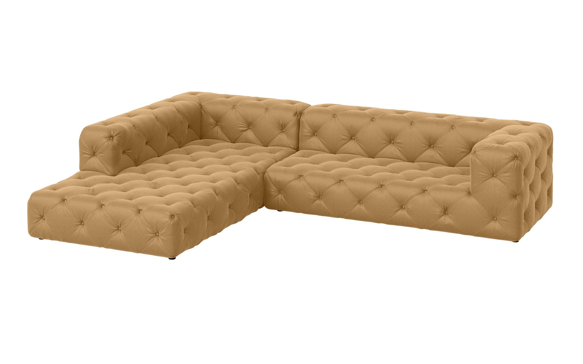 Places of Style Ecksofa »FOLLINA«, L-Form, mit klassischer Chesterfield-Knopfheftung