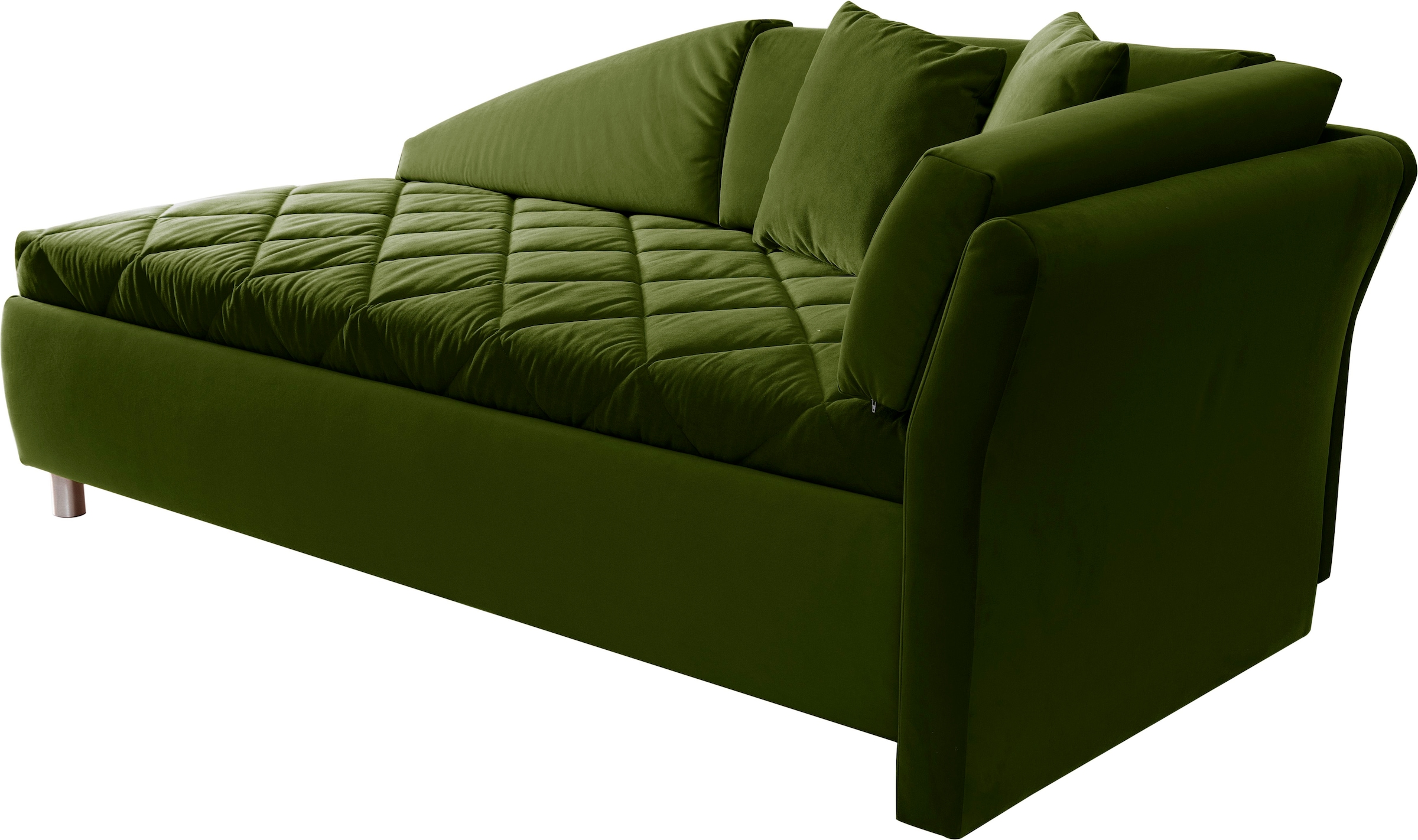 alina Schlafsofa, Bettkasten, Zierkissen-Set aus: 2 Stk. 40x40cm, 1 Stk. 30x30cm