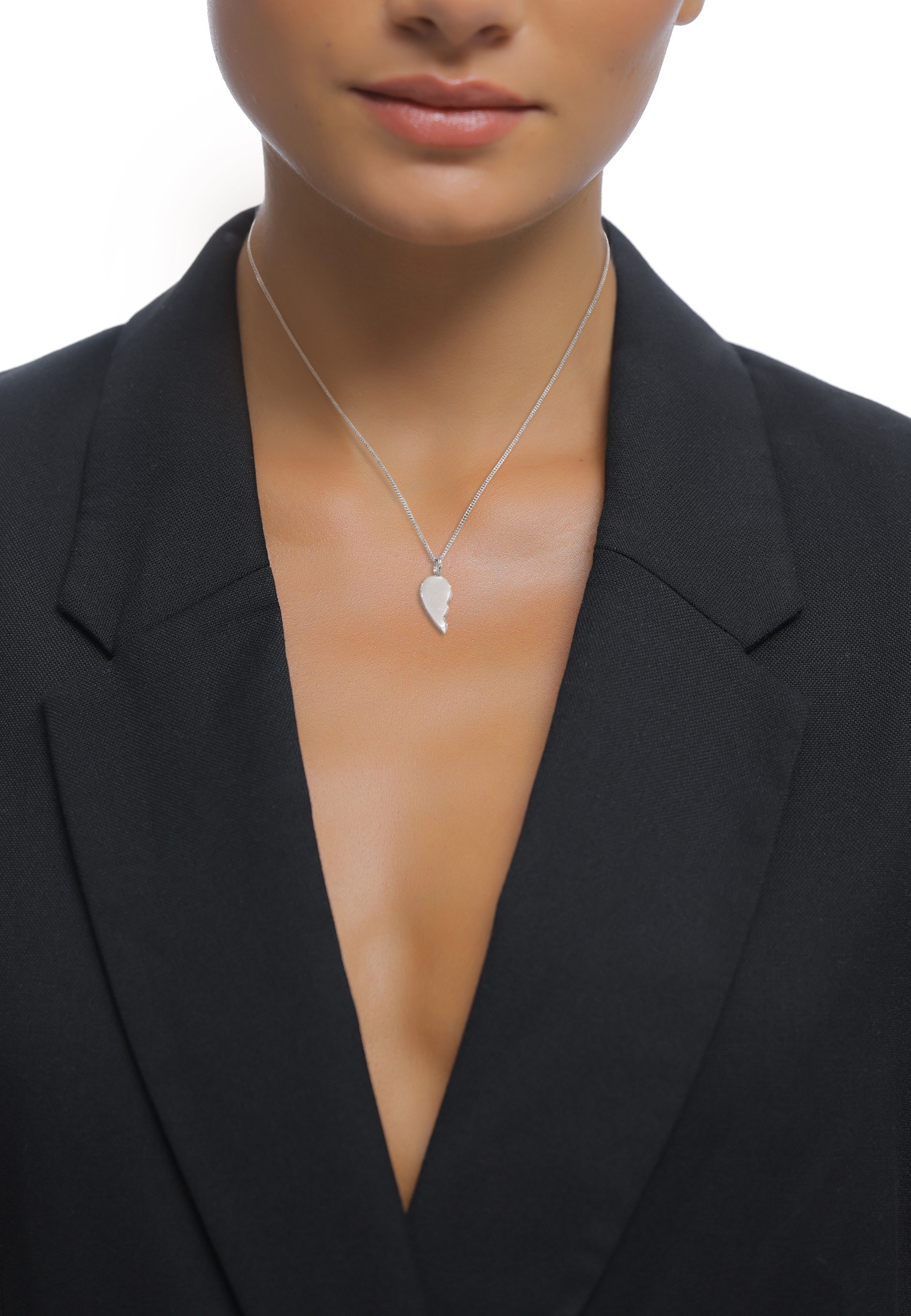 Elli Ohrring und Ketten Set »Halskette Set mit geteilten Herz 925 Sterling Silber«