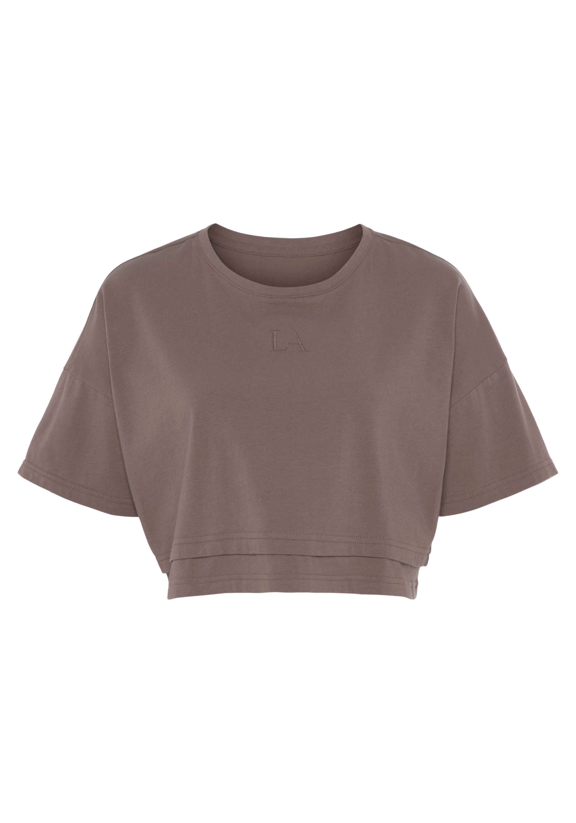 LASCANA Kurzarmshirt, mit kastigem Schnitt und Lagen-Look
