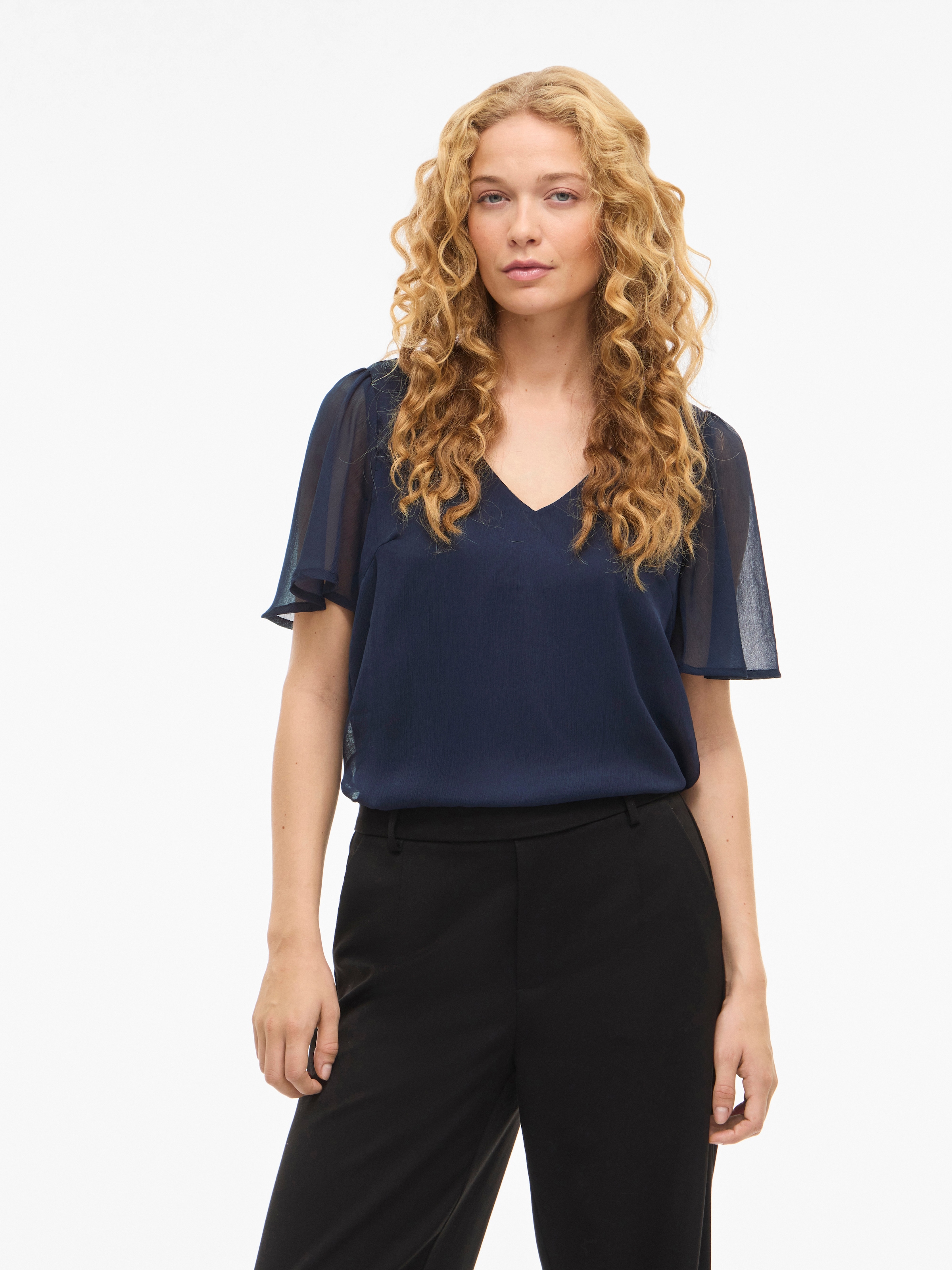 Vila T-Shirt »VIFALIA V-NECK S/S TOP - NOOS«