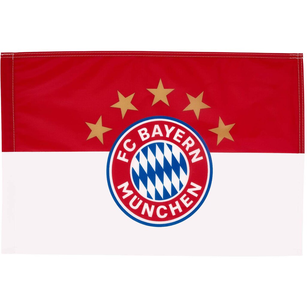 FC Bayern Fahne »FC Bayern MünchenFahne 5 Sterne Logo 150x100 cm«, Aus recyceltem Polyester