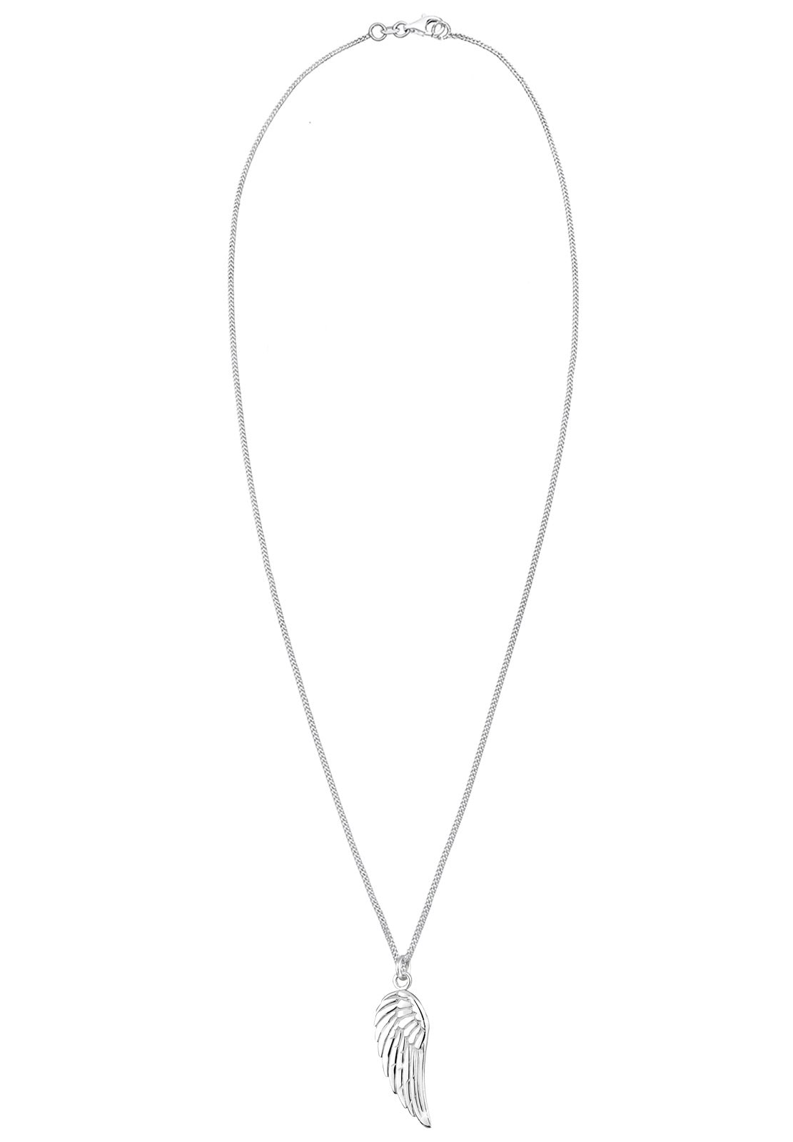 Elli Kette mit Anhänger »Halskette Panzerkette Engel Flügel Basic Boho 925 Silber«