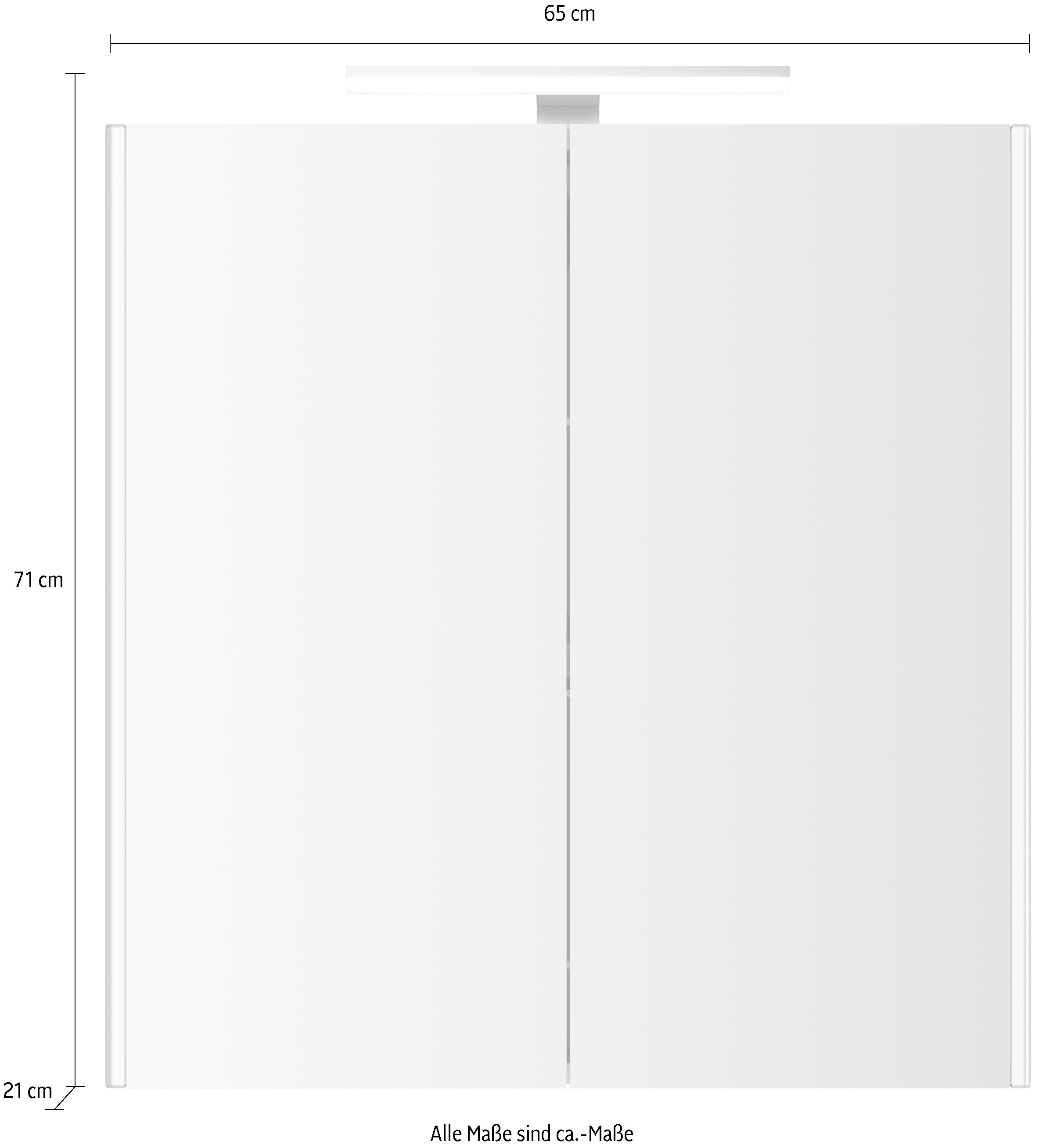 jokey Badezimmerspiegelschrank »Dekor ALU-LED« 1 Stk. tlg. 65,4 x 71,3 cm, Tiefe 20,6 cm