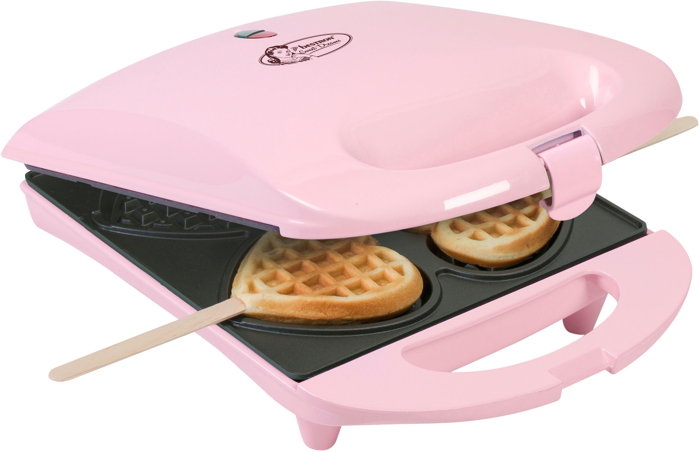 Waffeleisen »DSW271P für Herzwaffeln am Stiel«, 780 W, Waffelmaker mit...