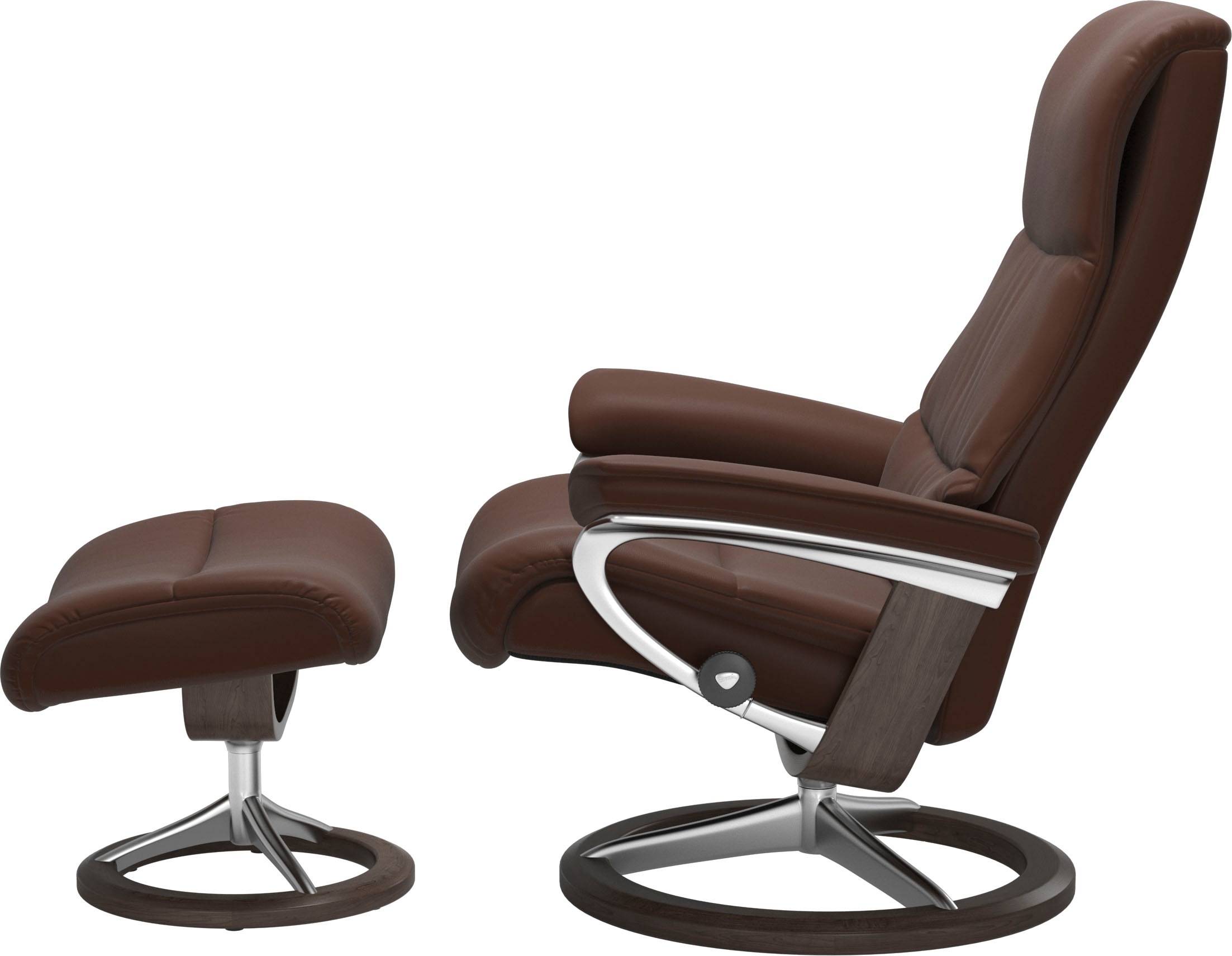 Stressless® Relaxsessel »View« Set, Relaxsessel mit Hocker,  mit Signature Base, Größe S,Gestell Wenge