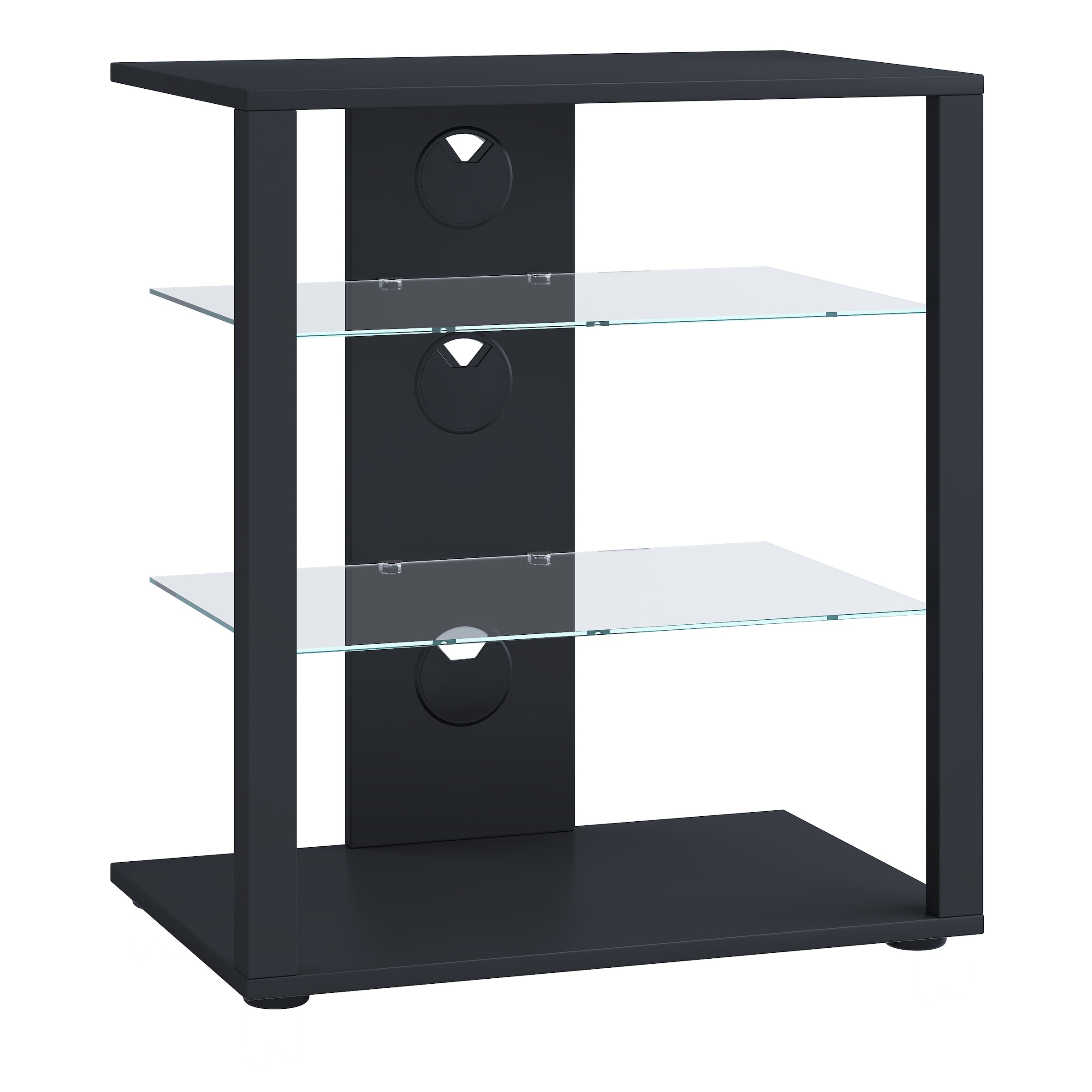 VCM Media-Board »VCM Hifi Holz Möbel | Rack Schrank Phono Regal | 2 Glasböden | Maße: H. 70 x B. 60 x T. 41 cm | Phono Mediaregal - Folas«, (VCM Folas)