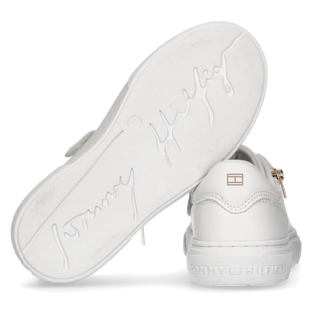Tommy Hilfiger Sneaker »LOW CUT LACE-UP SNEAKER WHITE«, mit praktischem Außenreißverschluss
