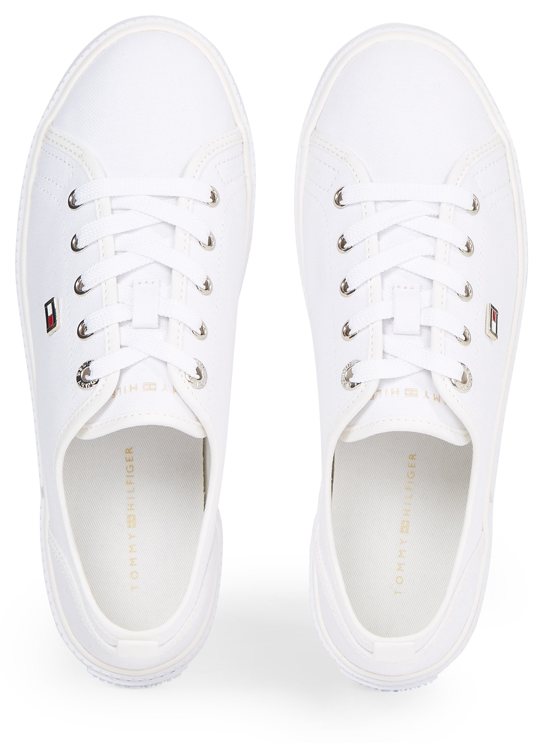 Tommy Hilfiger Plateausneaker »VULC CANVAS SNEAKER«, Freizeitschuh, Halbschuh, Schnürschuh mit praktischer Anziehlasche