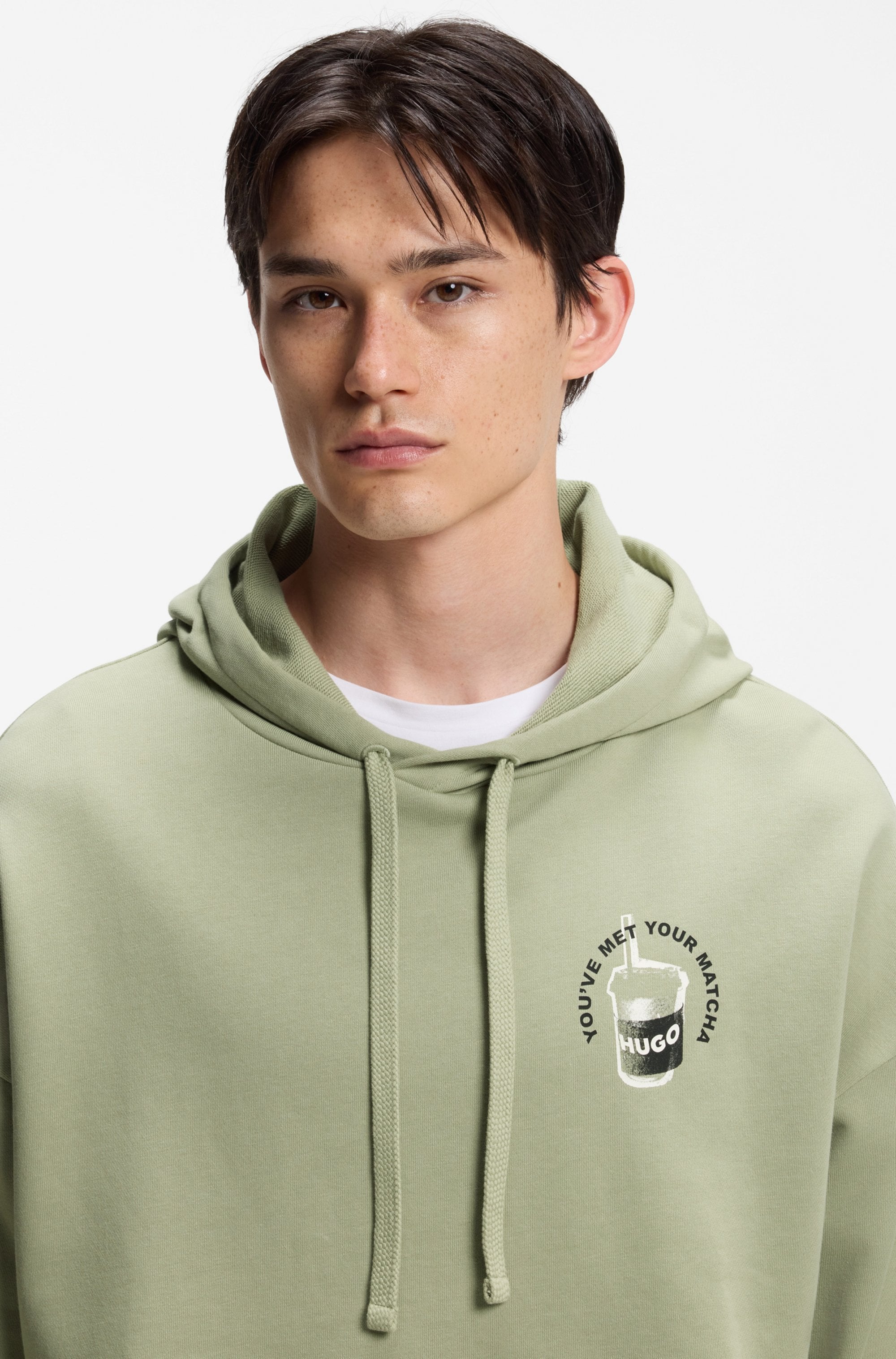 HUGO Kapuzensweatshirt »Necdysis«, Regular Fit, Kapuze mit Kordelzug, reine Baumwolle
