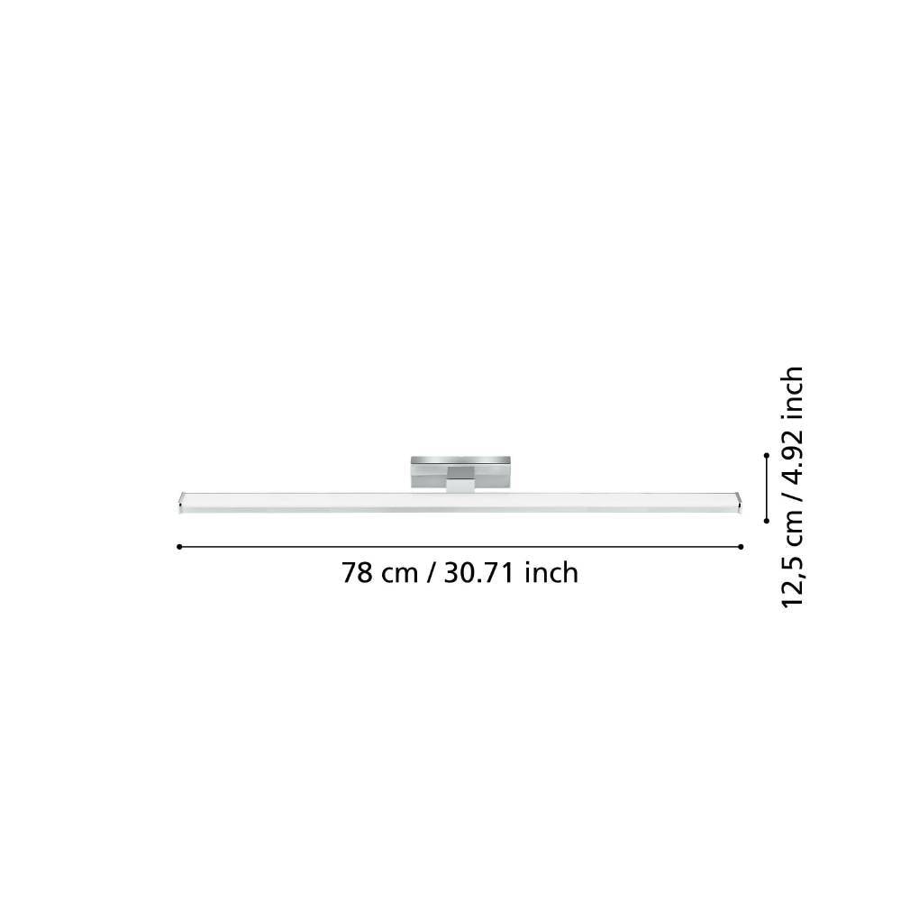 EGLO Spiegelleuchte »PANDELLA 1 Wandlampe, Badezimmerlampe, chrom, silber, weiß, IP44«, 1 flammig, Leuchtmittel LED-Board | LED fest integriert, LED, Bad, Badezimmer, klassisch, modern, minimalistisch, 78x12x4cm