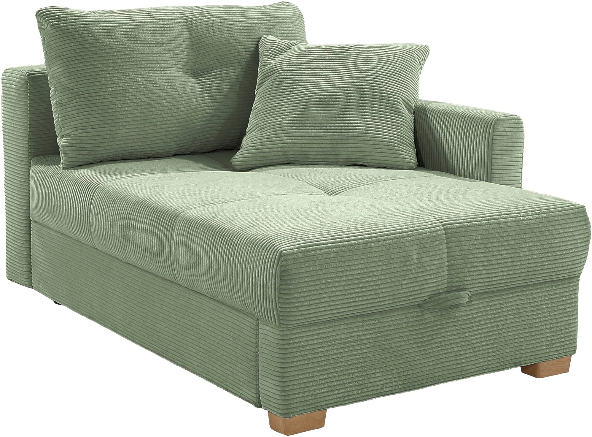 Jockenhöfer Gruppe Recamiere »Romeo, B: 164 cm, Liegefl: 90x210 cm, Schlaffunktion« Schlafsofa mit Bettfunktion, Bettkasten & Kissen, Federkern