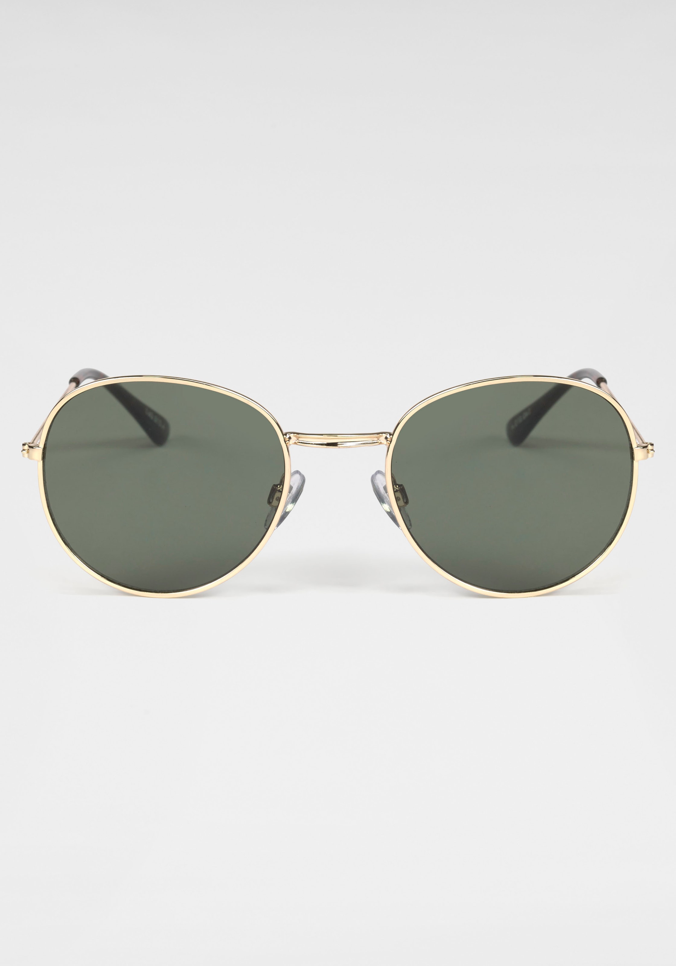 BASEFIELD Sonnenbrille, Klassische runde Metall-Sonnenbrille in gold