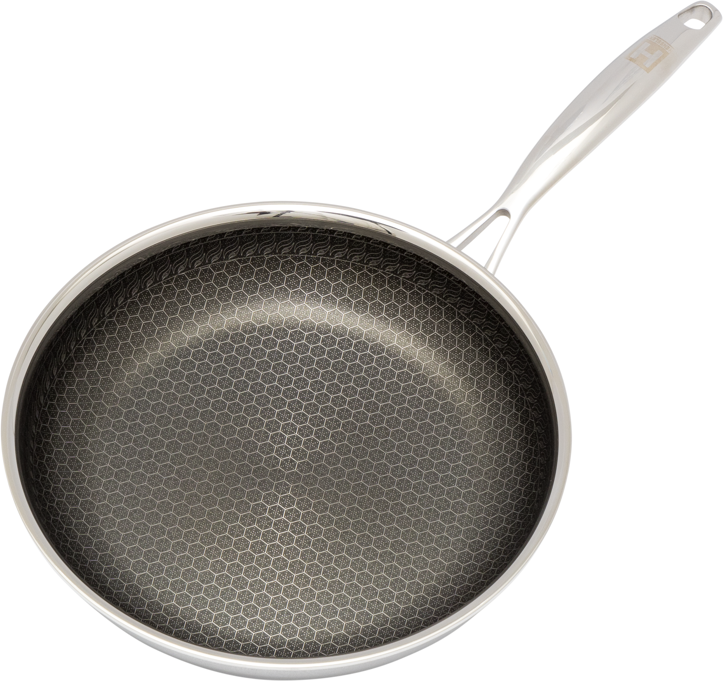 HENSSLERS Pfannen-Set »HENSSLERS Bratpfannen-Set, Ø 24 und 28 cm, inkl. Deckel« Edelstahl 4 Stk. tlg. mit Wabenstruktur