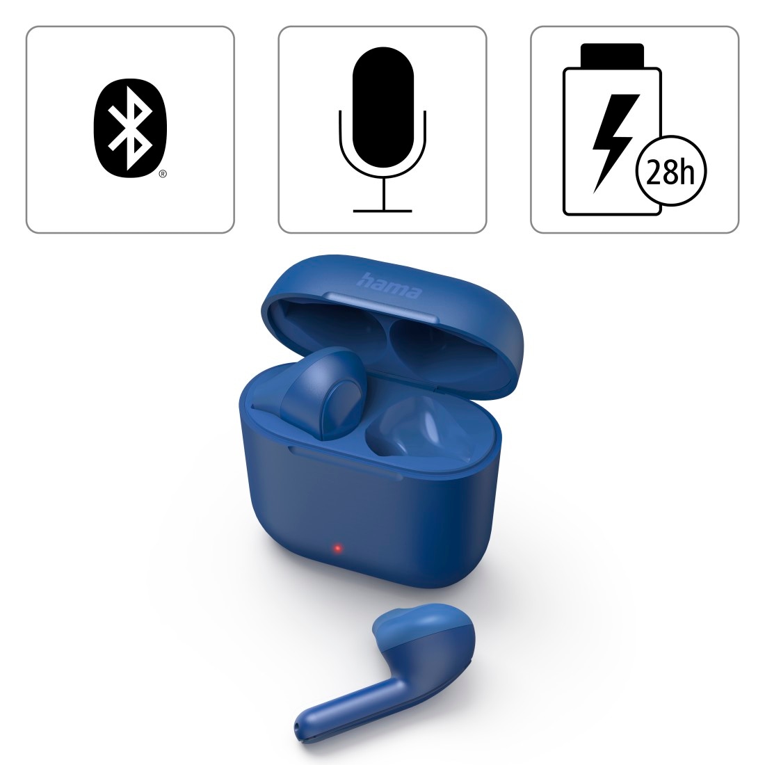 Hama Bluetooth-Kopfhörer »Bluetooth® Kopfhörer True Assistant, Mikrofon Freisprechfunktion-Sprachsteuerung, jetzt Apple A2DP Berührungssteuerung, Autopairing, Google Earbuds, Bluetooth-AVRCP integriertes Wireless, Siri«, Bluetooth-HFP-HSP-PBAP-SPP