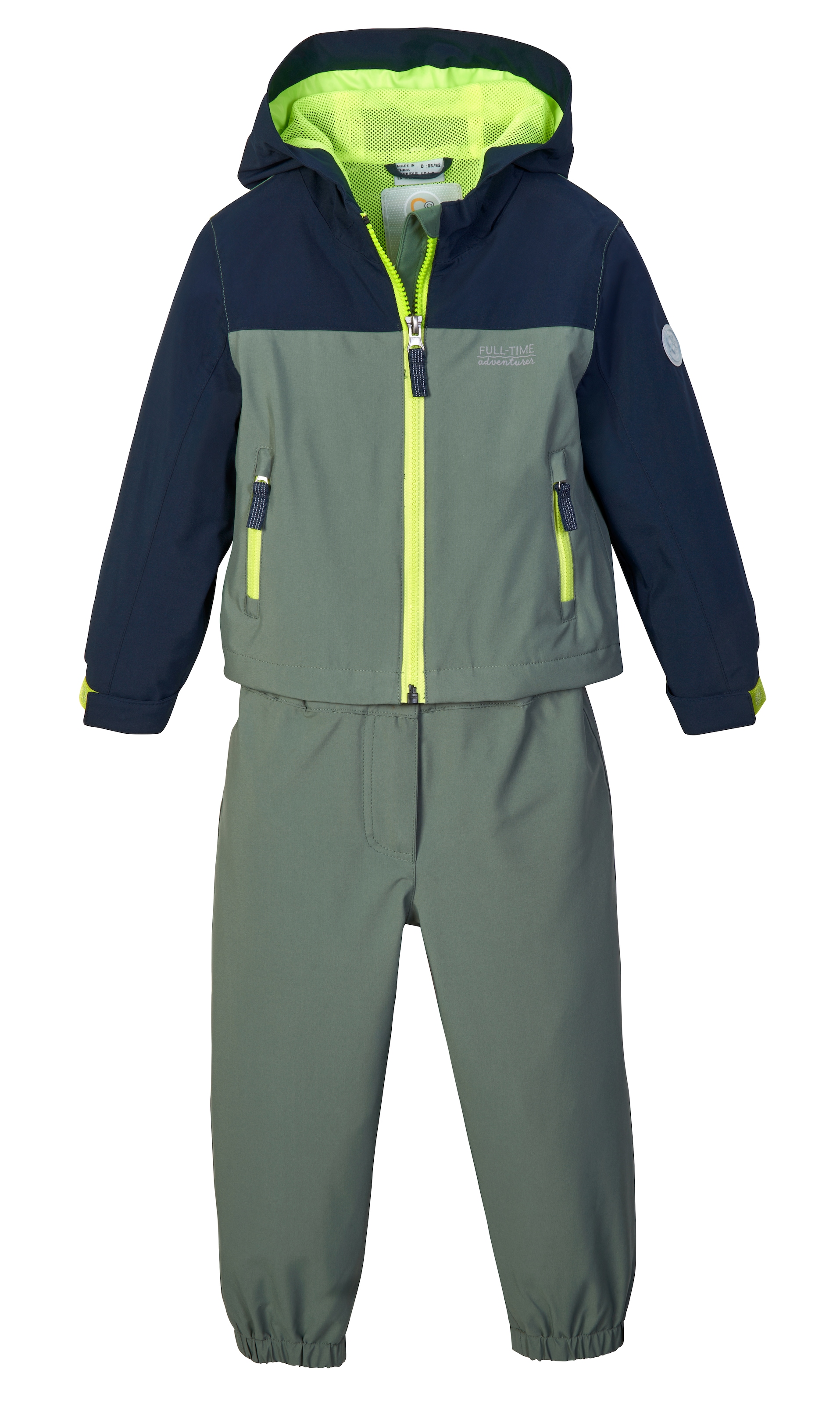 First Instinct By Killtec Regenanzug »FIOS 20 MNS JCKT AND PNTS« 2 Stk. tlg. für Kinder Wind- & Wasserabweisend in grün, Größe 86/92
