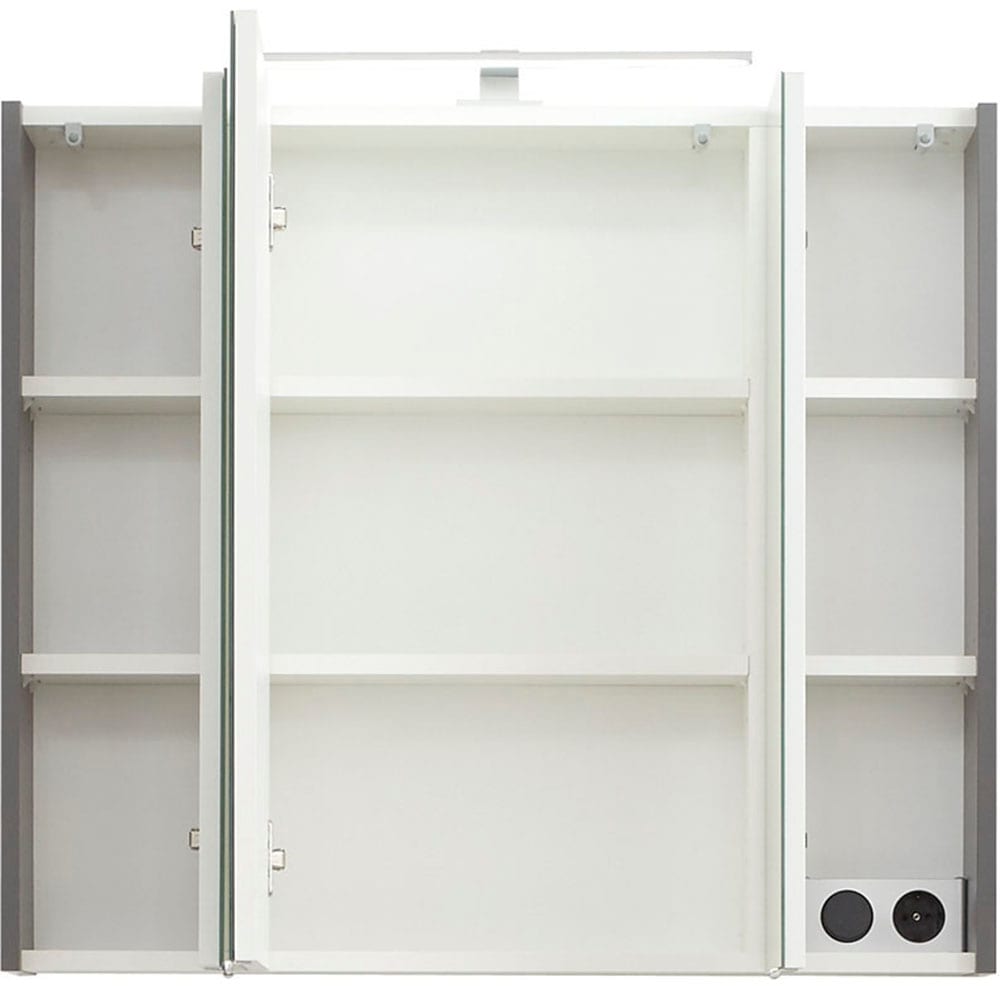 Saphir Badmöbel-Set »Quickset 5-teilig, Keramik-Waschtisch und LED-Spiegelschrank« 7 Stk. tlg.