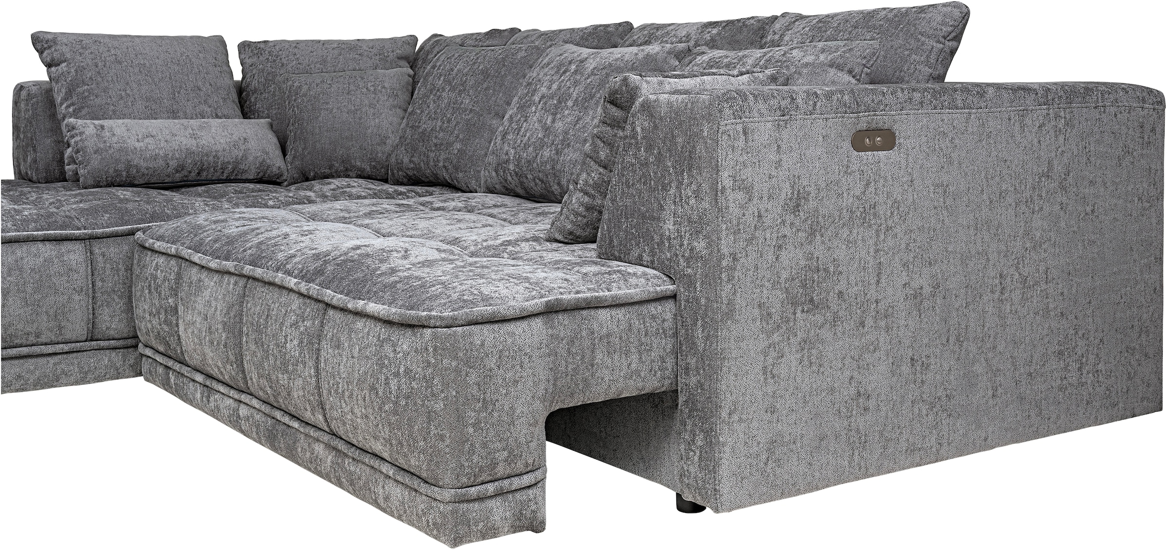 WERK2 Ecksofa »Tiga, Komfortsofa mit elekt. Auszugsfunktion, bequem, L-Form«