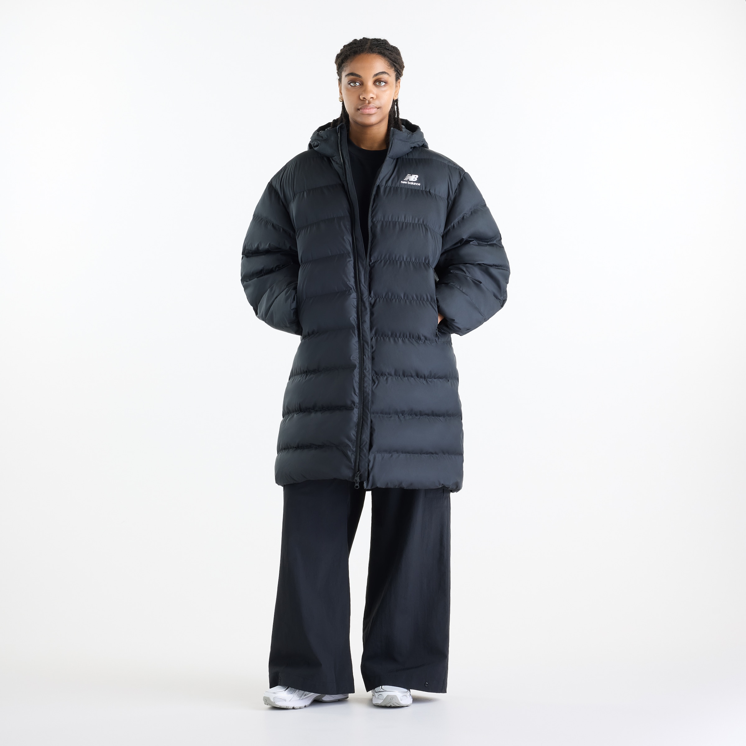 New Balance Steppjacke »BOSTON LONG  PUFFER JACKET« sportliche Steppjacke, aus Polyester, mit verlängerte Silhouette