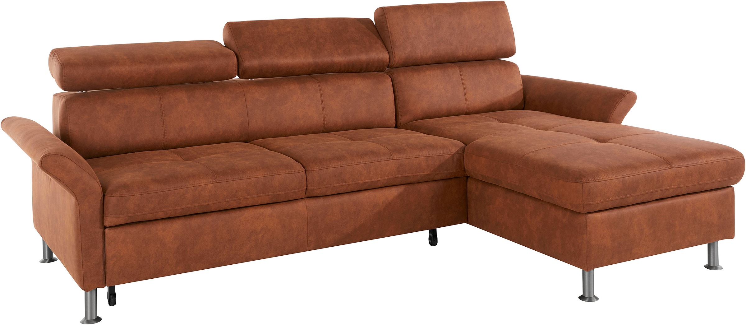 exxpo - sofa fashion Ecksofa »Maretto, bequem und komfortabel, L-Form«, inkl. Kopf- bzw. Rückenverstellung, wahlweise mit Bettfunktion
