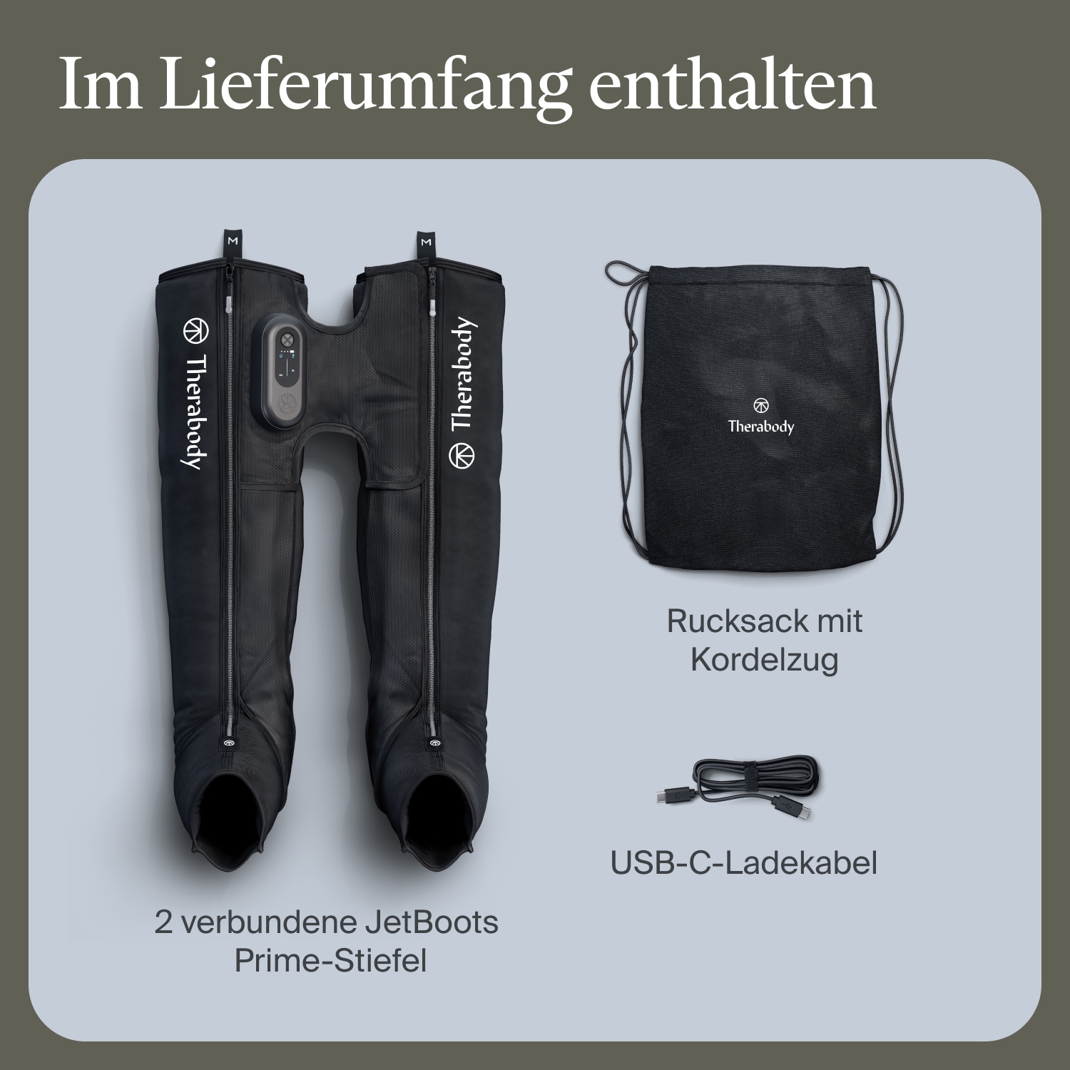 Therabody Massagegerät »Gr. L, RecoveryAir JetBoots Prime Kompressions-Stiefel, Large«, lindert Muskelschmerz, fördert Regeneration, Leistung, Flexibilität
