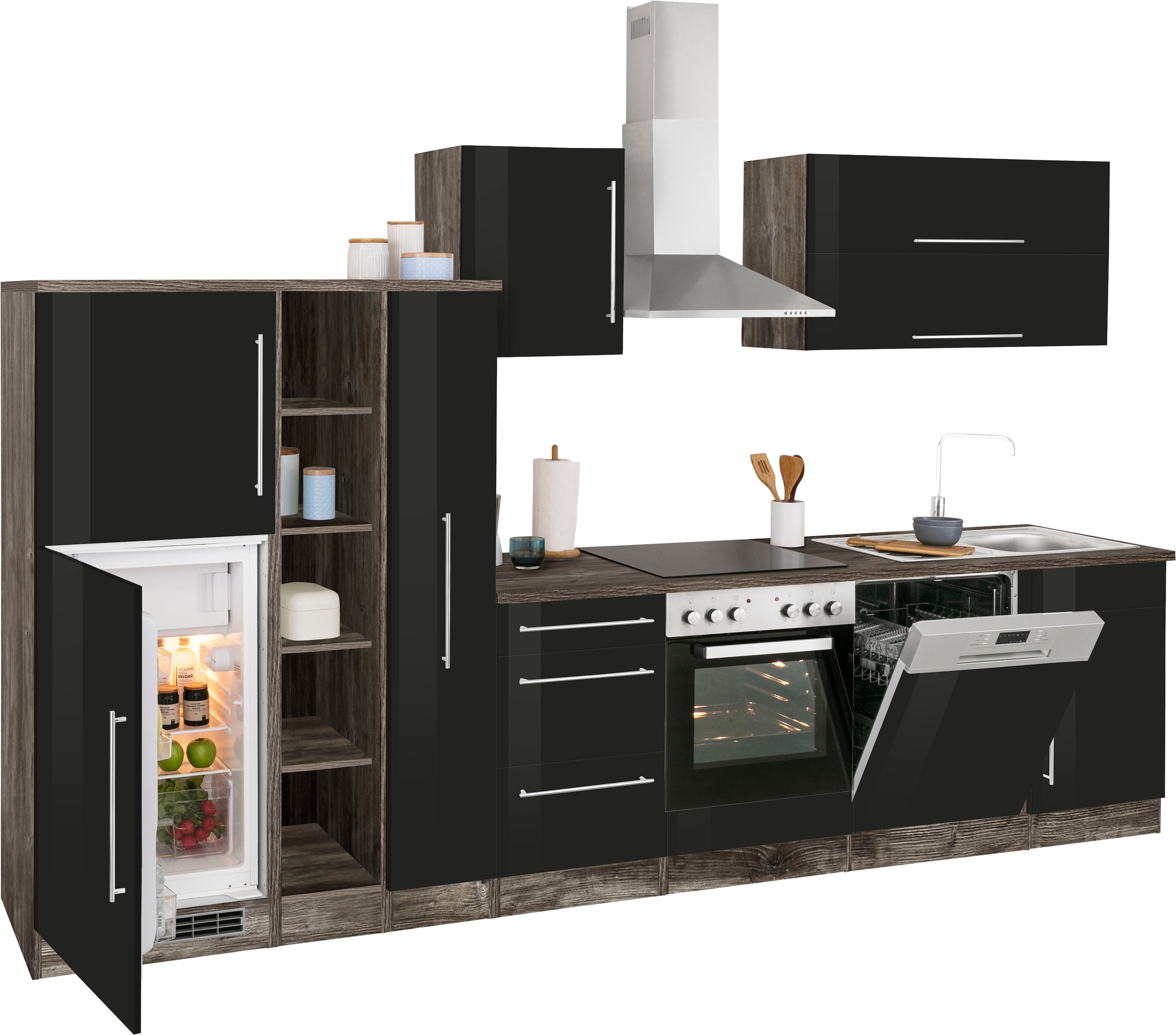 HELD MÖBEL Küchenzeile »Samos«, mit online OTTO E-Geräten, 340 cm bei Breite