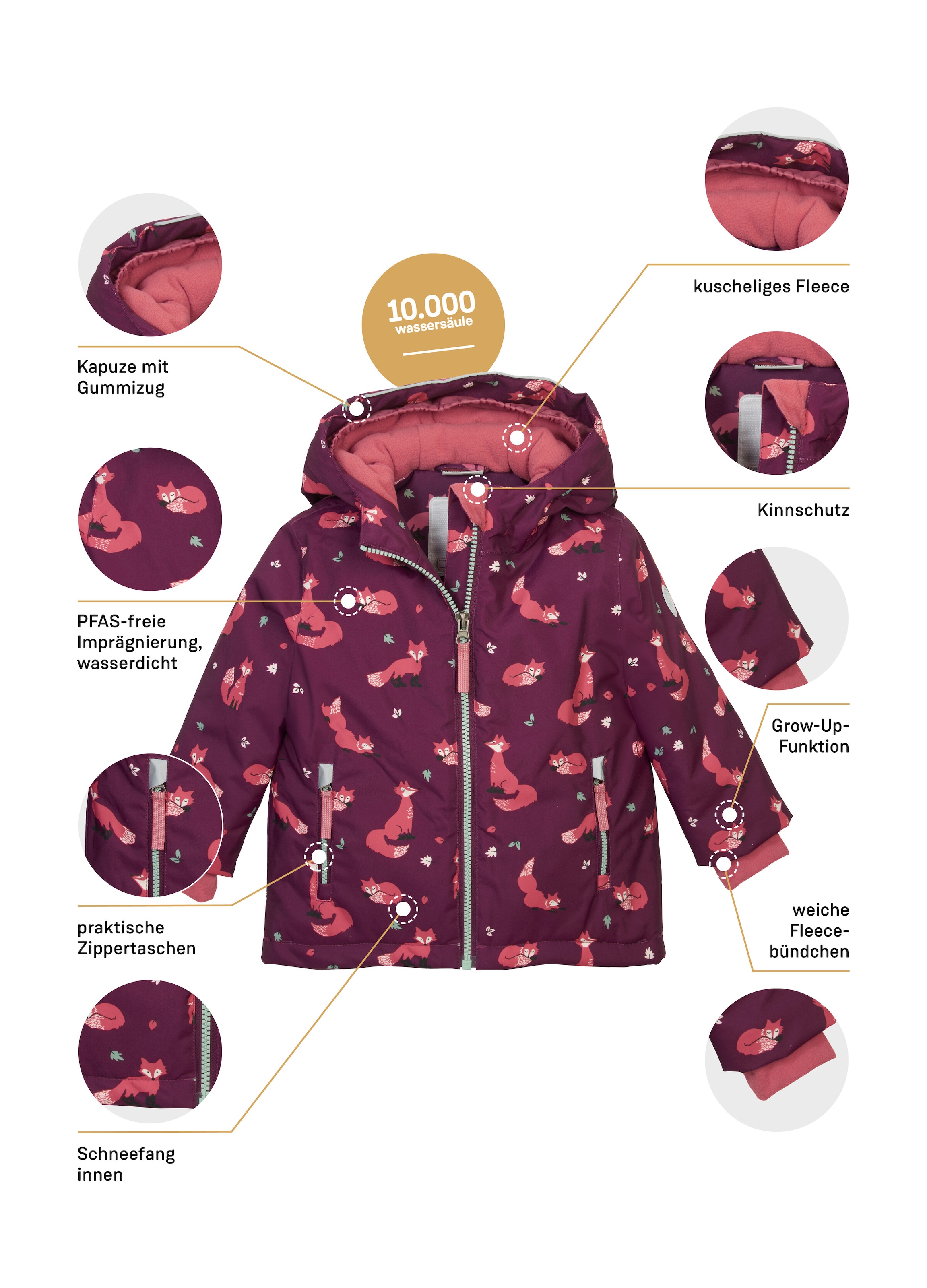 first instinct by killtec Skijacke »FISW 29 MNS SKI JCKT« Wasserdichte Jacke mit verlängerbaren Ärmeln und stylischem Print