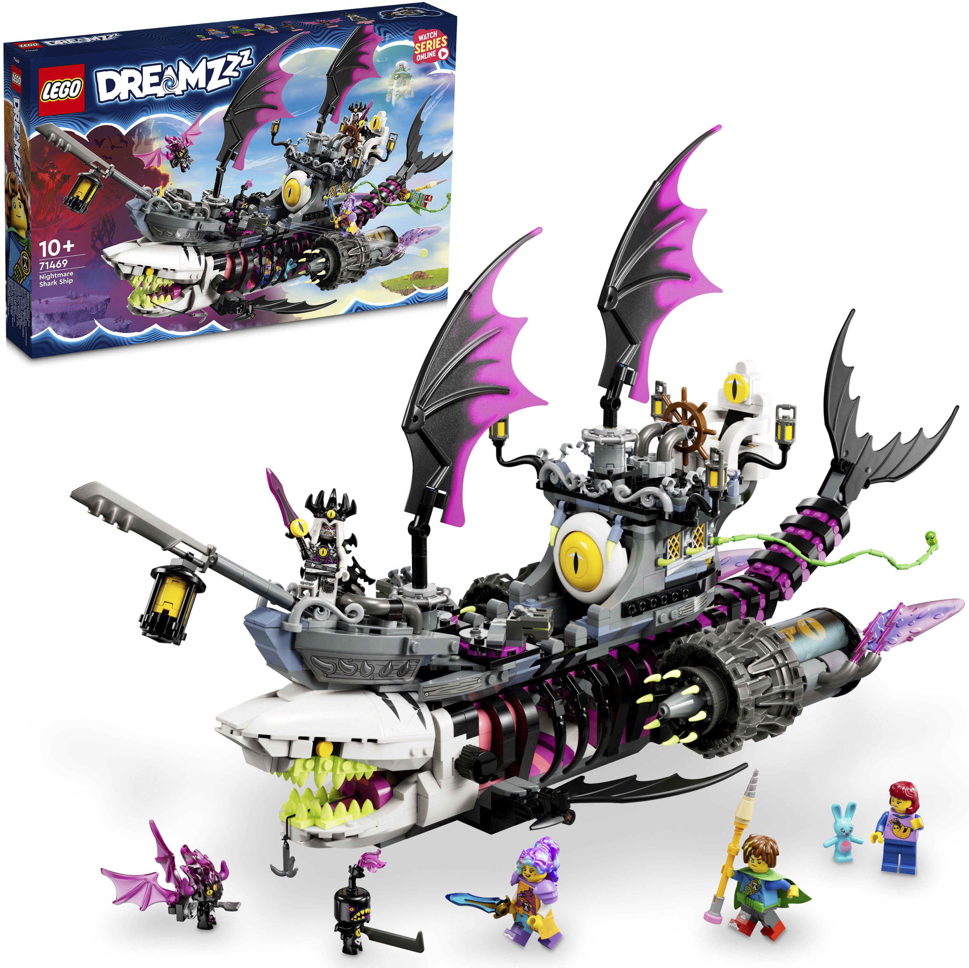 Konstruktionsspielsteine »Albtraum-Haischiff (71469), LEGO® DREAMZzz™«, (1389 St.),...