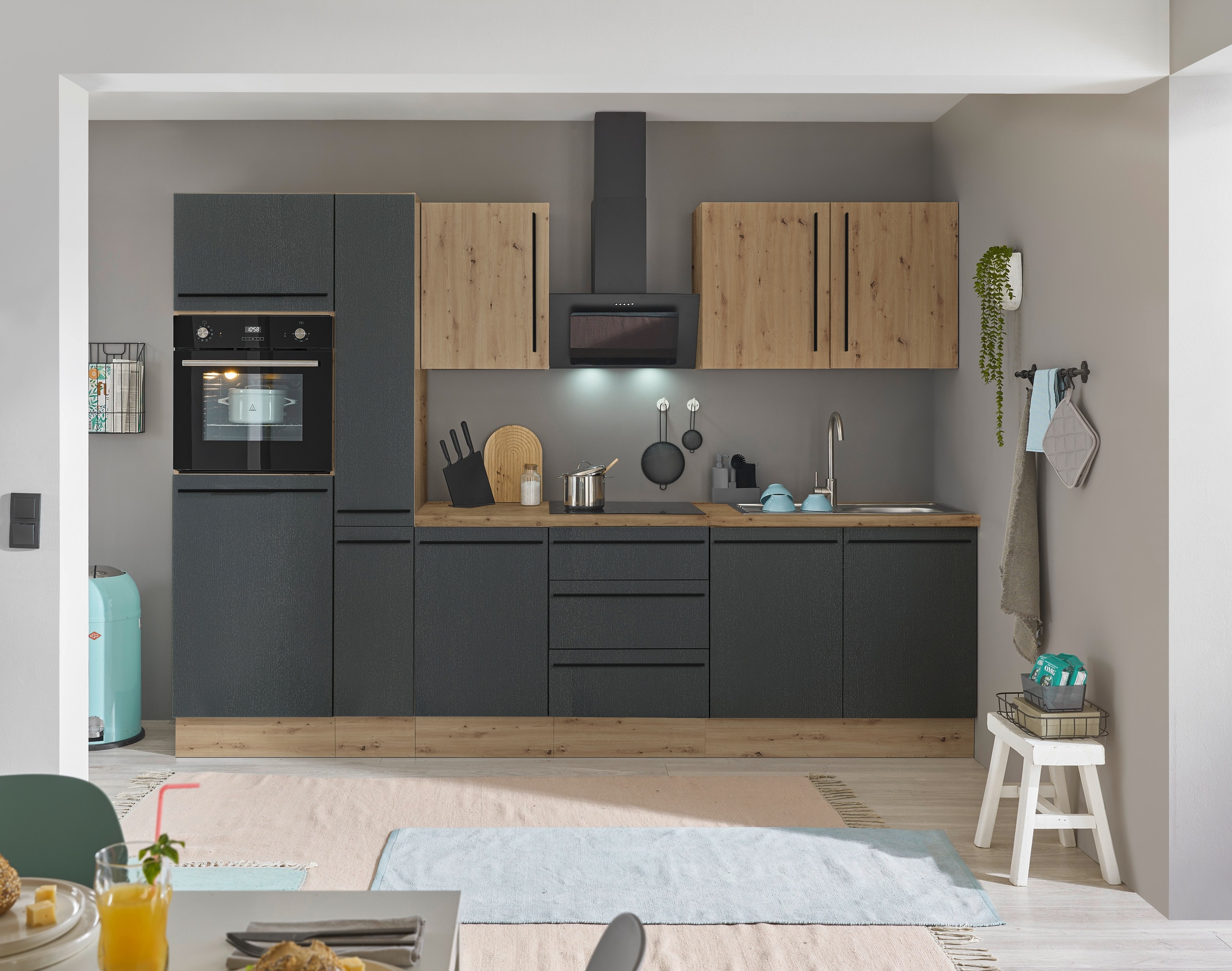 KOCHSTATION Küchenzeile »Florida« Breite 300 cm, wahlweise mit E-Geräten,Softclose für Türen/Schubkästen