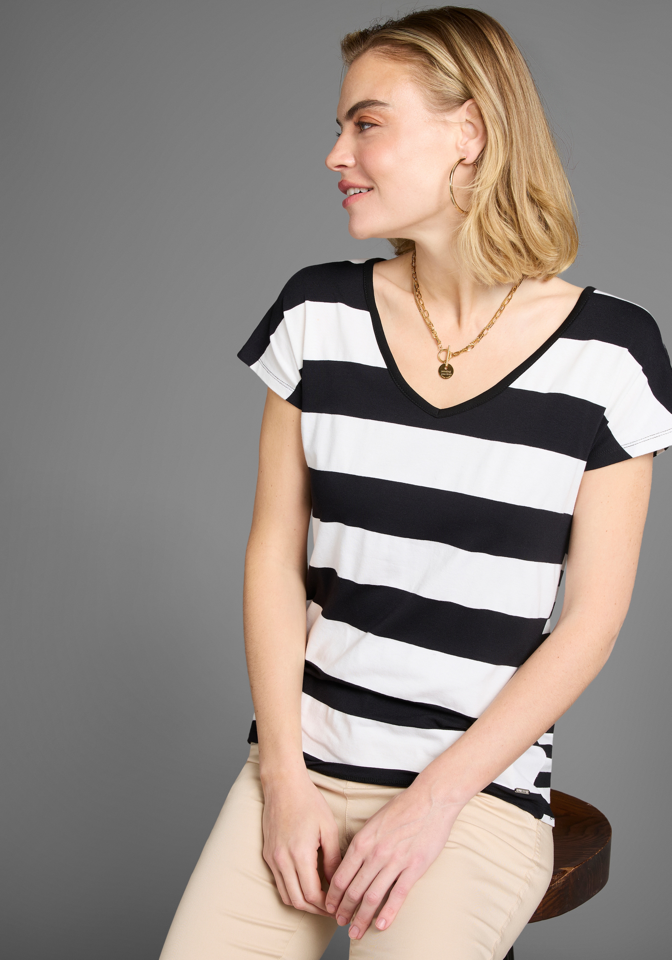 Laura Scott T-Shirt, im Streifen-Mix