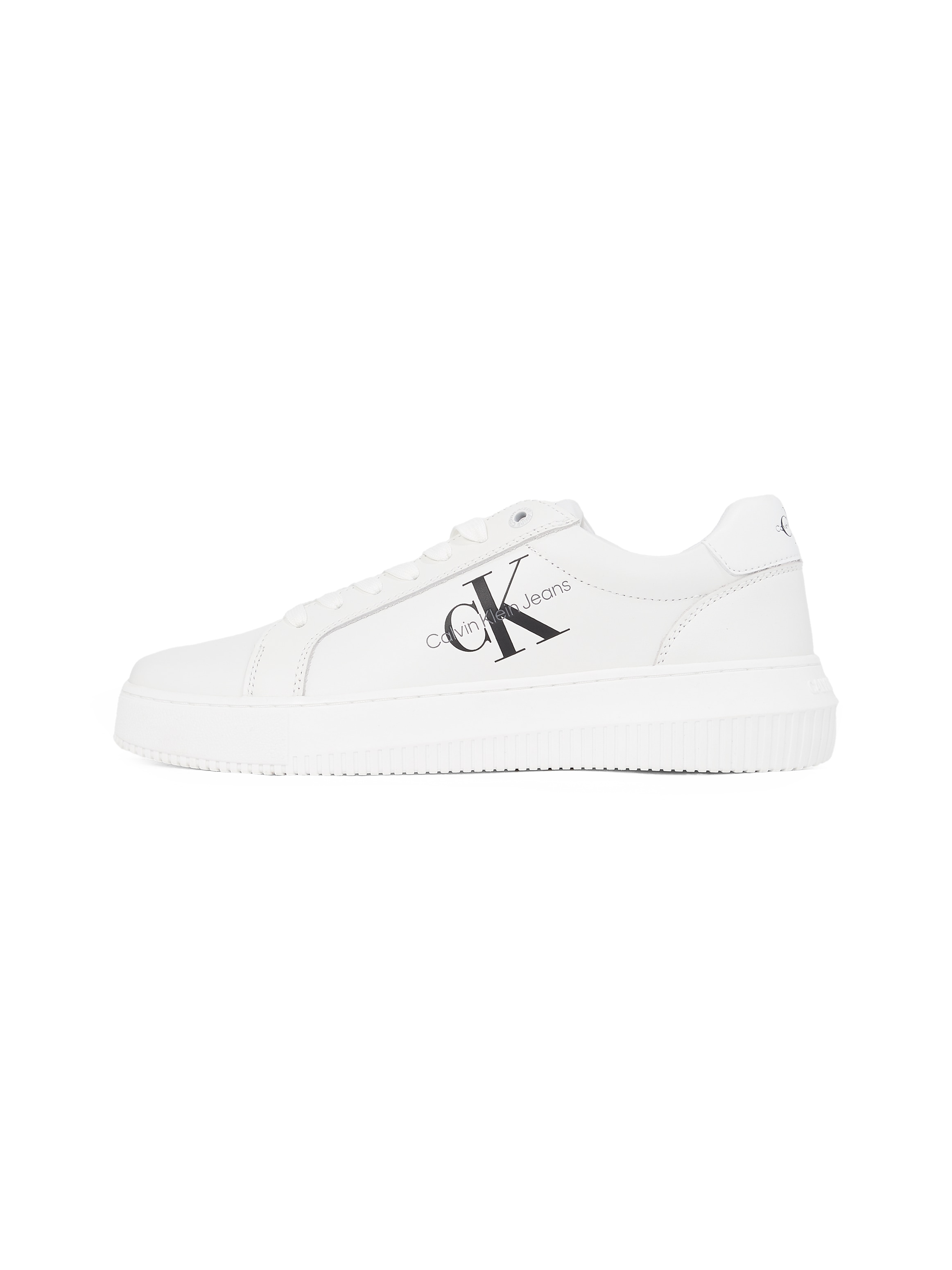 Calvin Klein Jeans Plateausneaker »CHUNKY CUPSOLE MONO LTH WN«, Freizeitschuh, Halbschuh, Schnürschuh mit CK-Schriftzug an der Seite