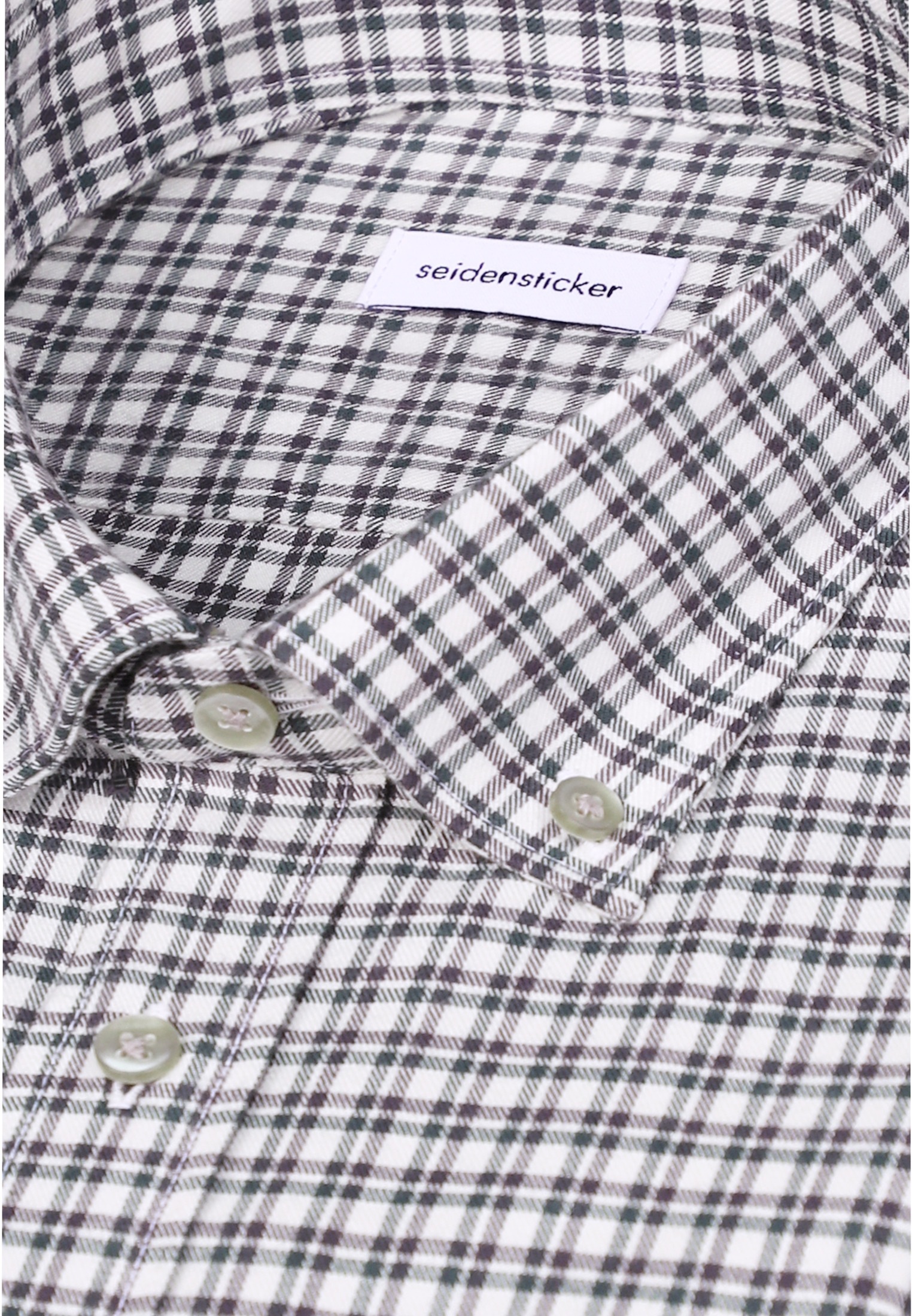 seidensticker Flanellhemd »Schwarze Rose« Comfort 1/1 Button-Down-Kragen Karo