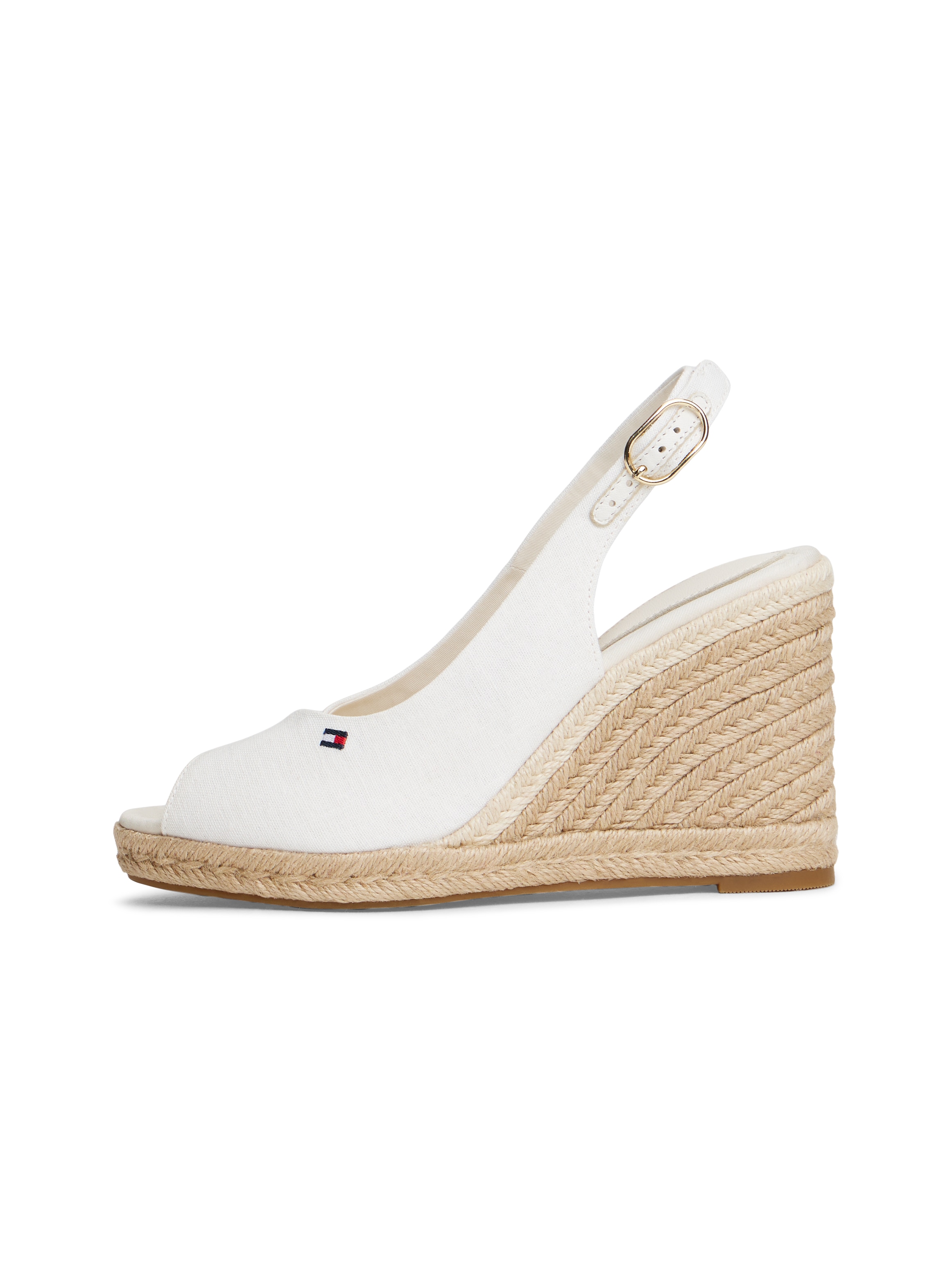 Tommy Hilfiger High-Heel-Sandalette »FLAG HIGH WEDGE ESPAD SLINGBACK«  Keilsandalette, Sommerschuh, verstellbarer Schnalle in schmaler Form
