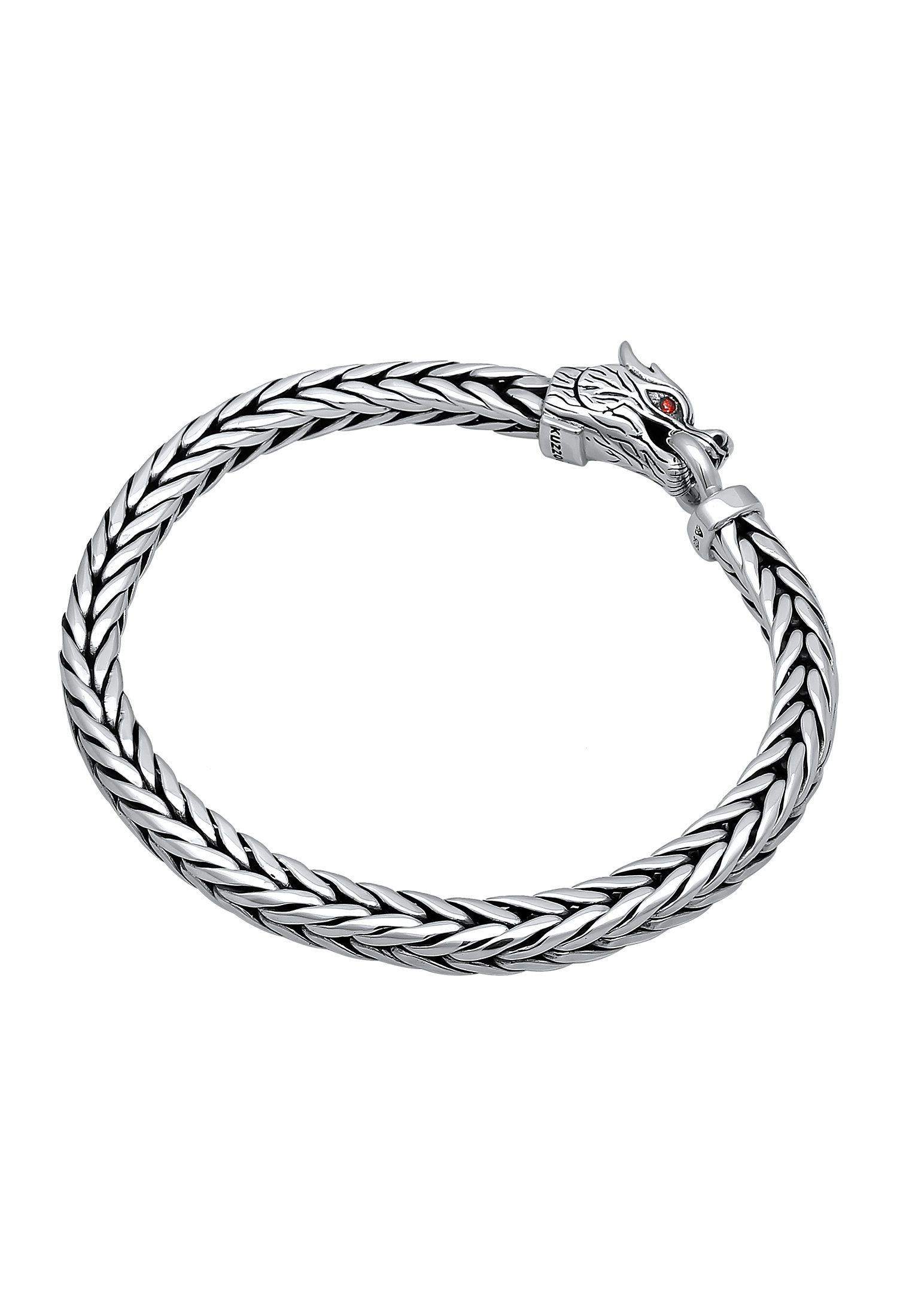 Kuzzoi Armkette »Armband Herrn Drache Zirkonia Ringverschluss 925er Silber«