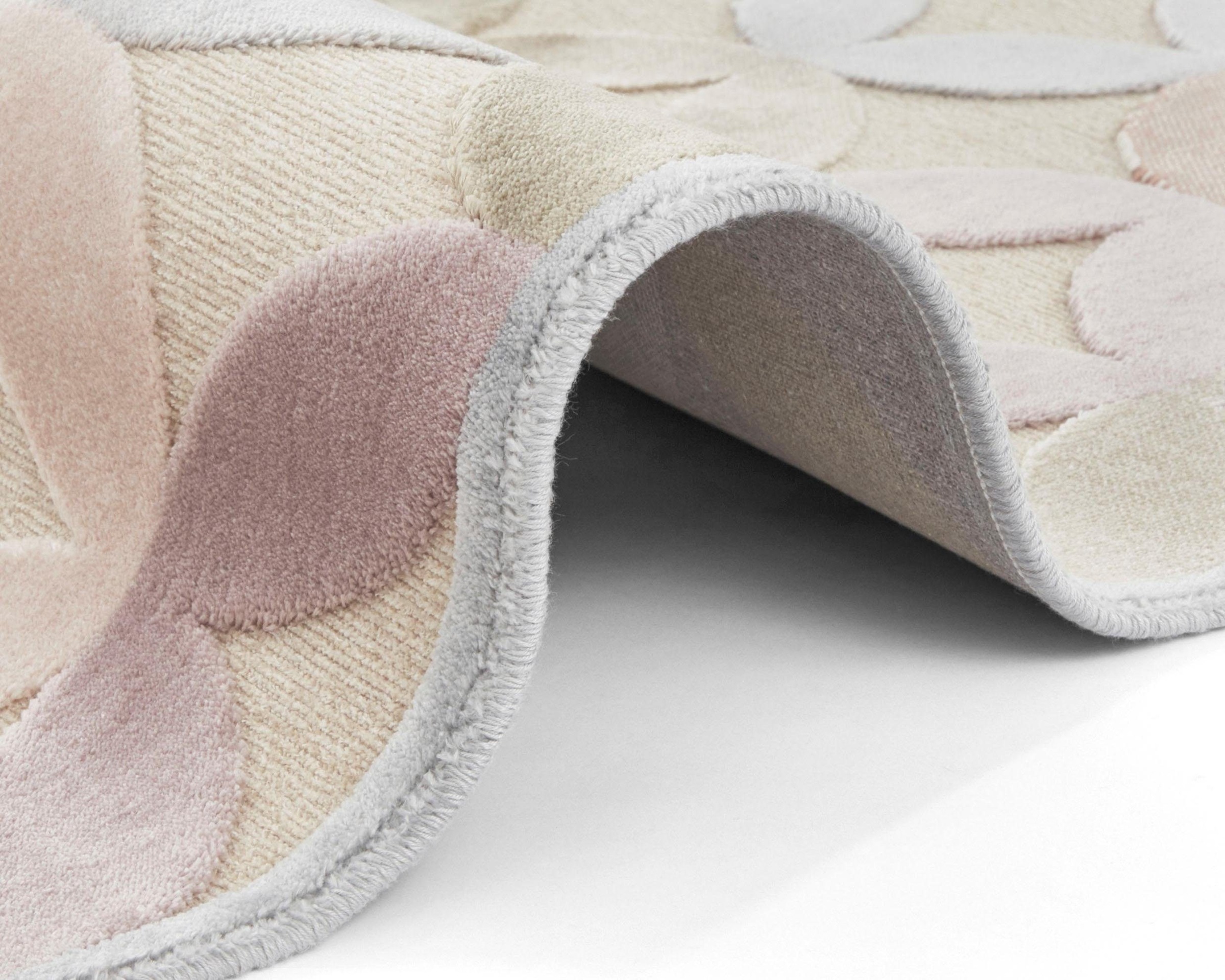 ELLE DECORATION Teppich »Chiers«, rechteckig, 8 mm Höhe, Kurzflor, Velour, Geometrisches Muster, Hoch-Tief Struktur