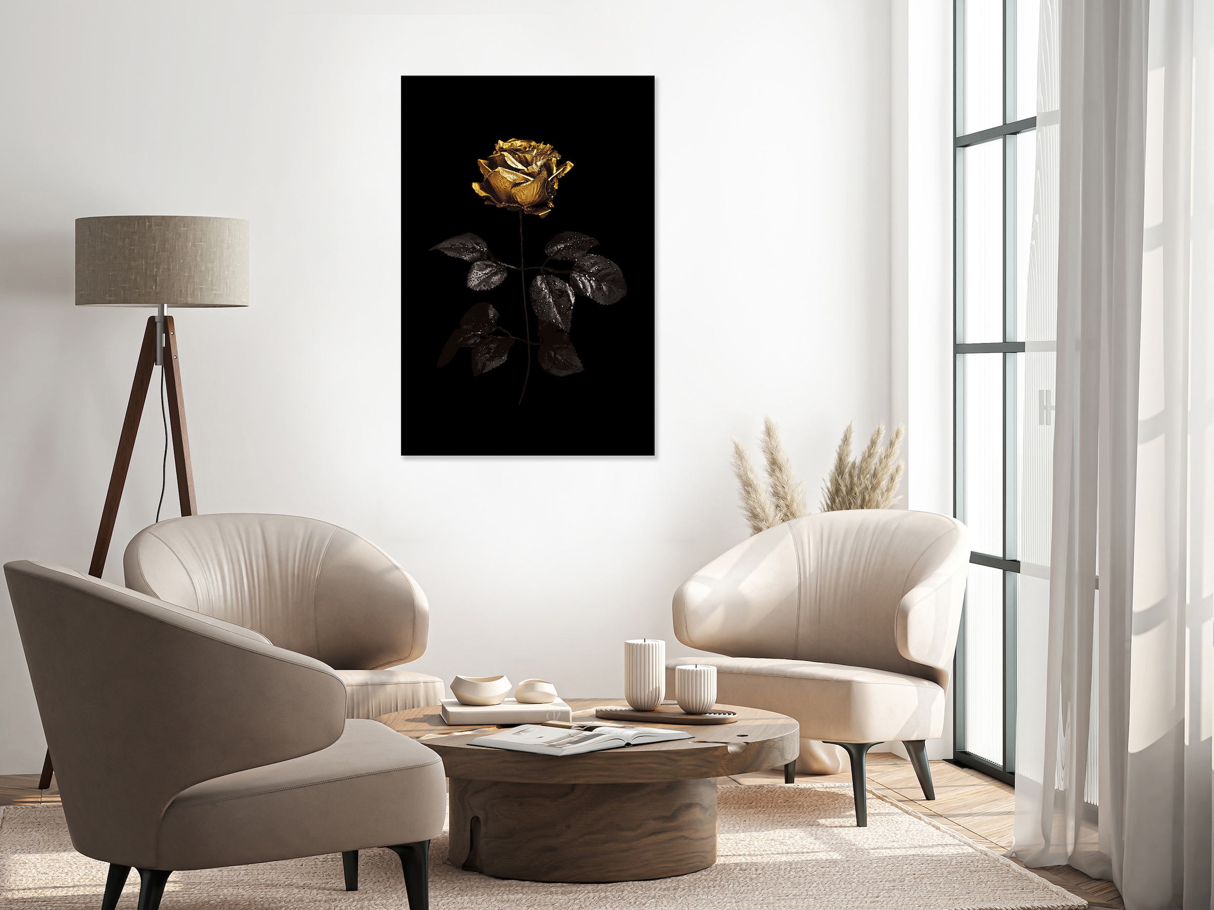 queence Acrylglasbild »Wandbild, Goldbild, Bild Rose mit Blattgold veredelt« Abstrakte | Fantasy | Kunst Handveredelt mit Blattgold für eine edle und zeitlose Optik.