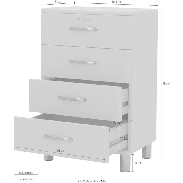 der bei Breite Schubladenfront, Tenzo »Malibu«, Kommode kaufen Malibu auf 60 Logo OTTO mit dem cm