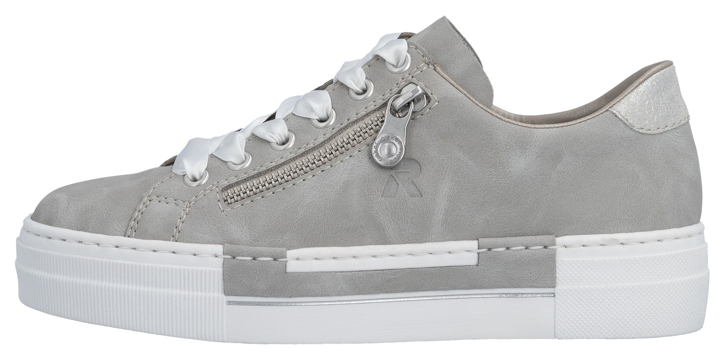 Rieker Plateausneaker  mit Zier-Reißverschluss, Freizeitschuh, Halbschuh, Schnürschuh