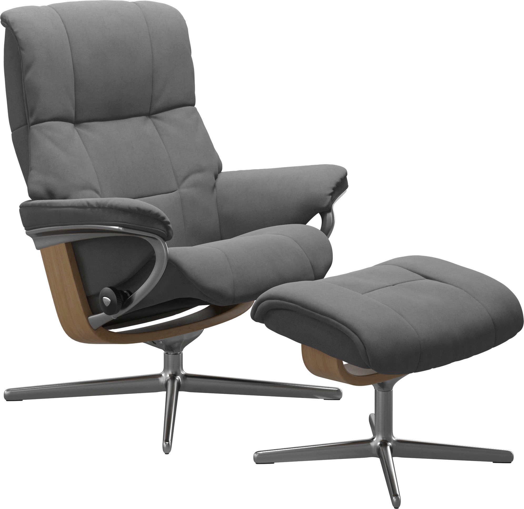 Stressless® Relaxsessel »Mayfair«, (Set, Relaxsessel mit Hocker), mit Hocker, mit Cross Base, Größe S, M & L, Holzakzent Eiche