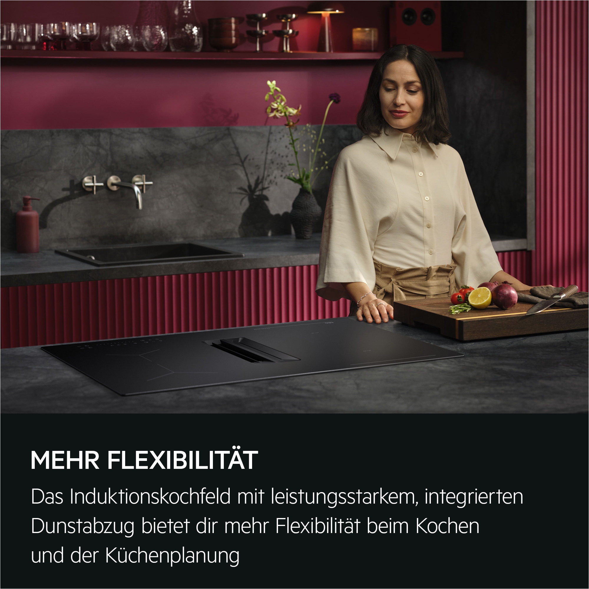 AEG Kochfeld mit Dunstabzug »TH84CB0BSZ« Bis zu 10x weniger sichtbare Kratzer – Made in Germany