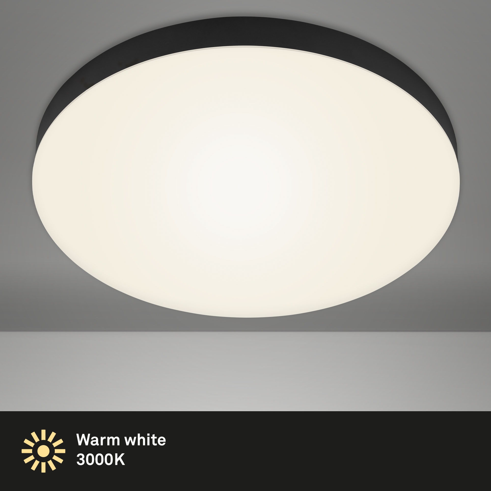 Briloner Leuchten Deckenleuchte »LED Aufbauleuchte Flame«, Leuchtmittel LED-Modul | LED fest integriert, Deckenlampe, 38,7x3,6cm, 24,5W, Wohnzimmer, Schlafzimmer, Küche