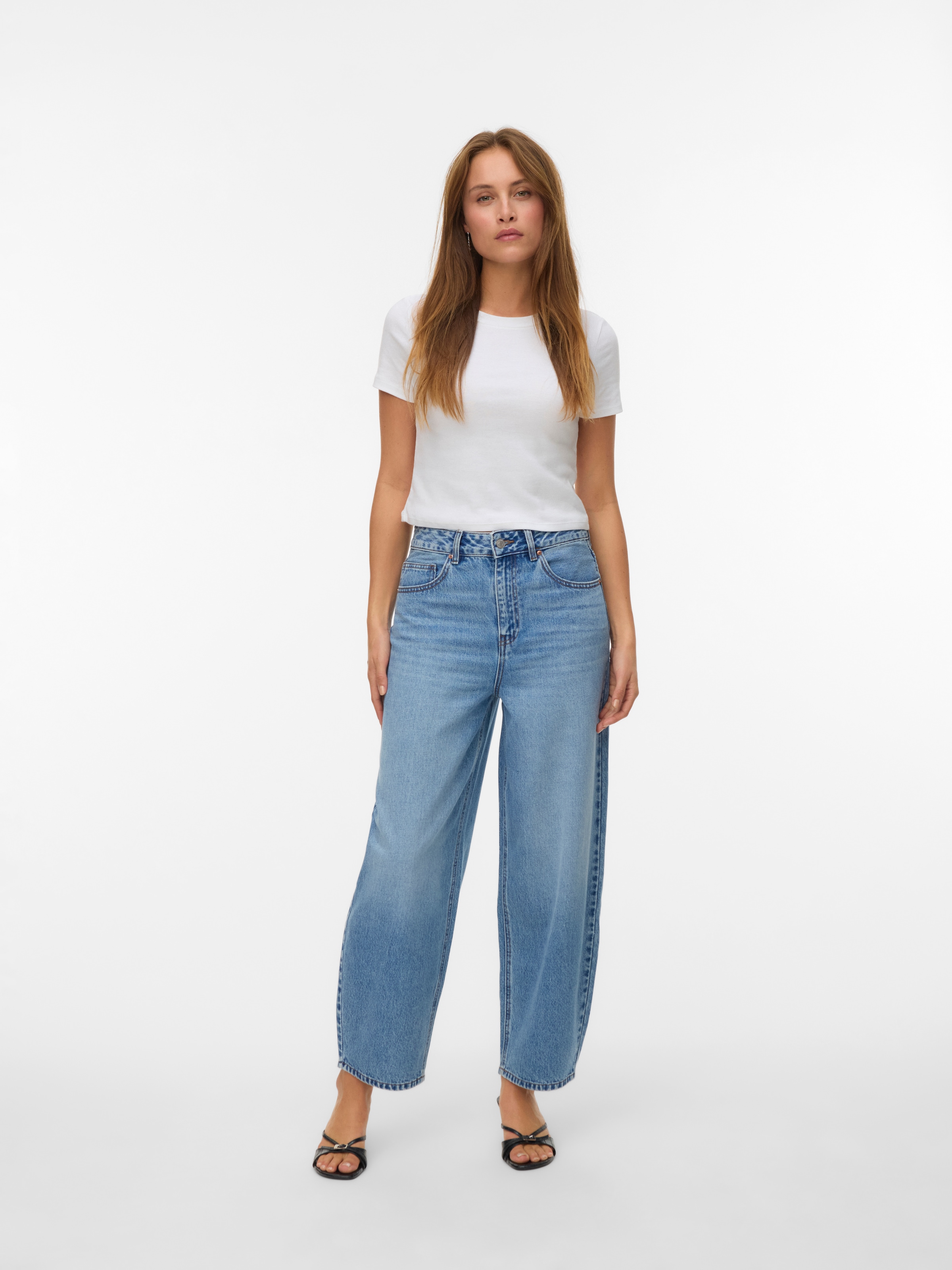 Vero Moda Ankle-Jeans »VMBILLIE HR BARREL ANK JEANS LI3154 NOOS« Baumwolle, Barrel Fit