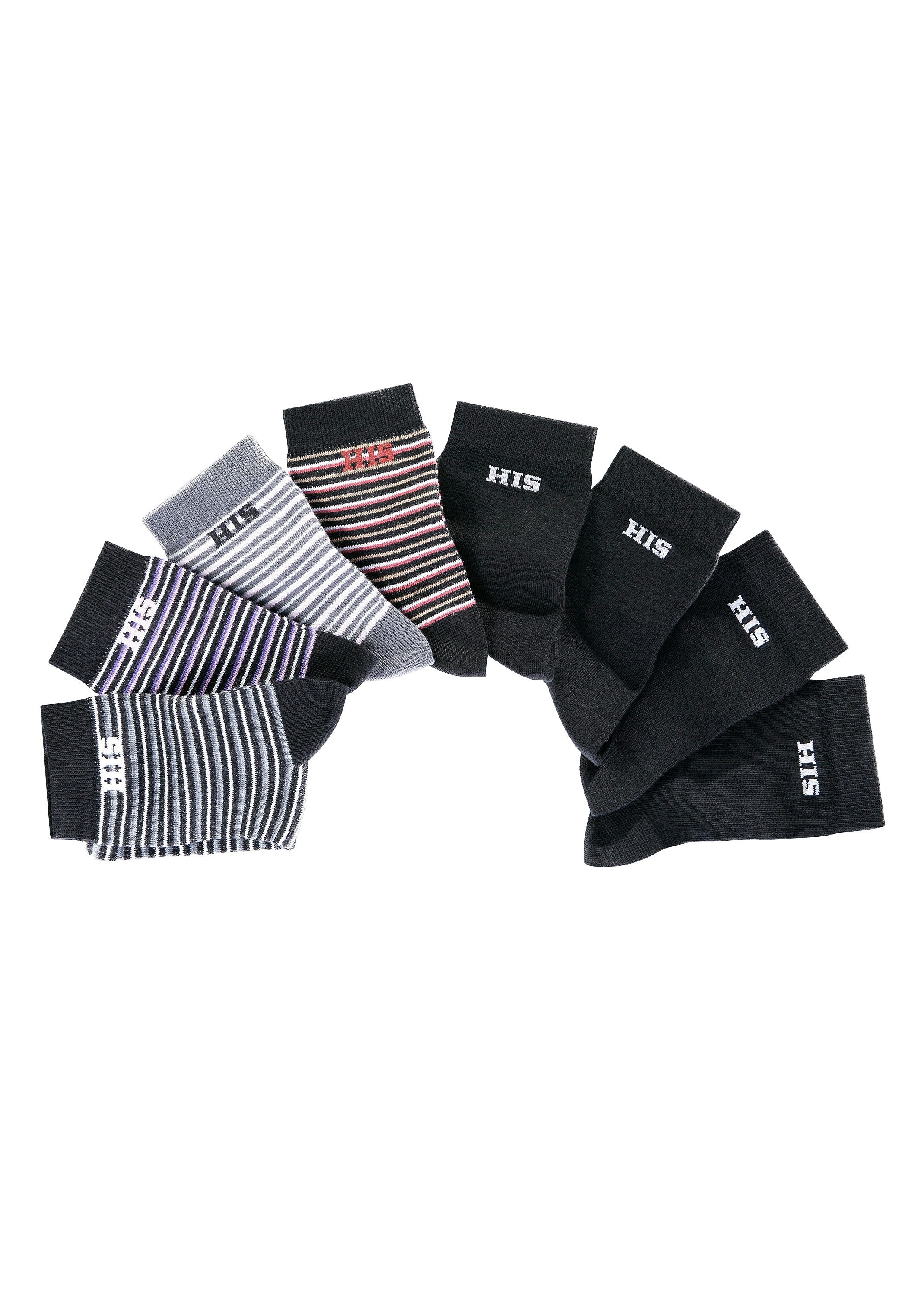 H.I.S Socken, (8 Paar), geringelt und unifarben online shoppen bei OTTO