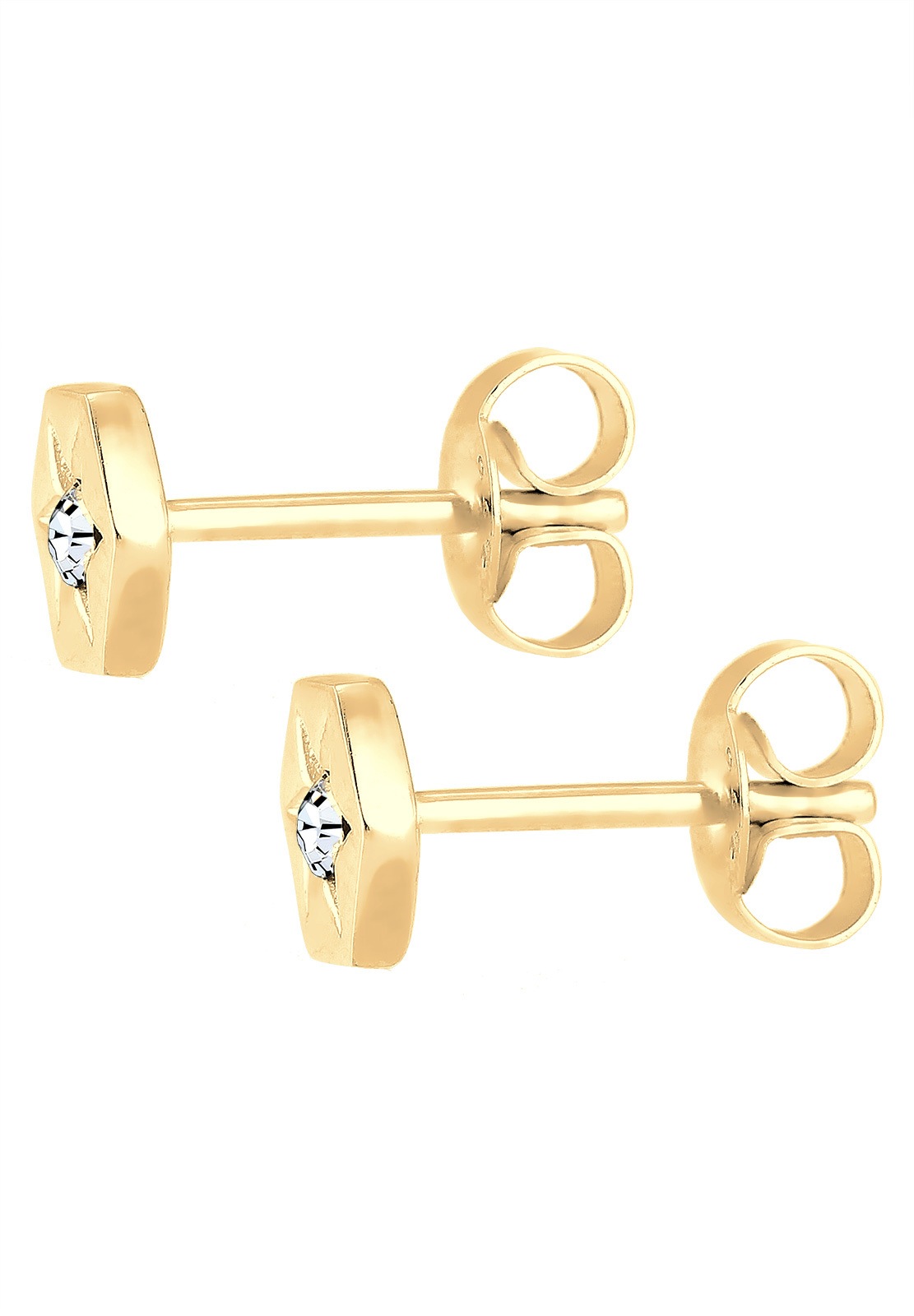 Elli Paar Ohrstecker »Ohrringe Ohrstecker Hexagon Stern Weiß 925 Sterling Silber, mit Kristallen von Swarovski®«
