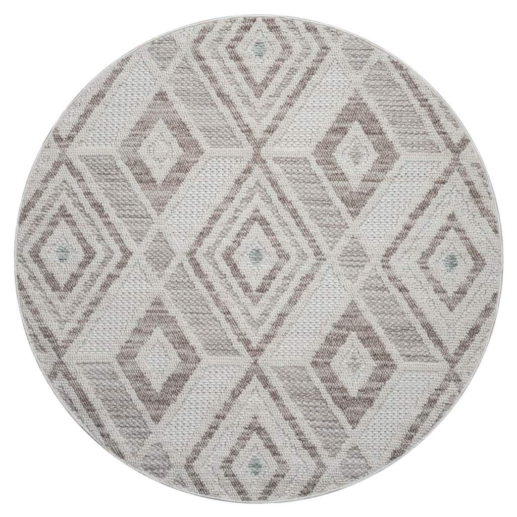 Carpet City Teppich »LINDO 8875«, rund, 11 mm Höhe, Kurzflor, Hochtief-Muster/ 3D-Effekt, Boho-Stil, Wohnzimmer