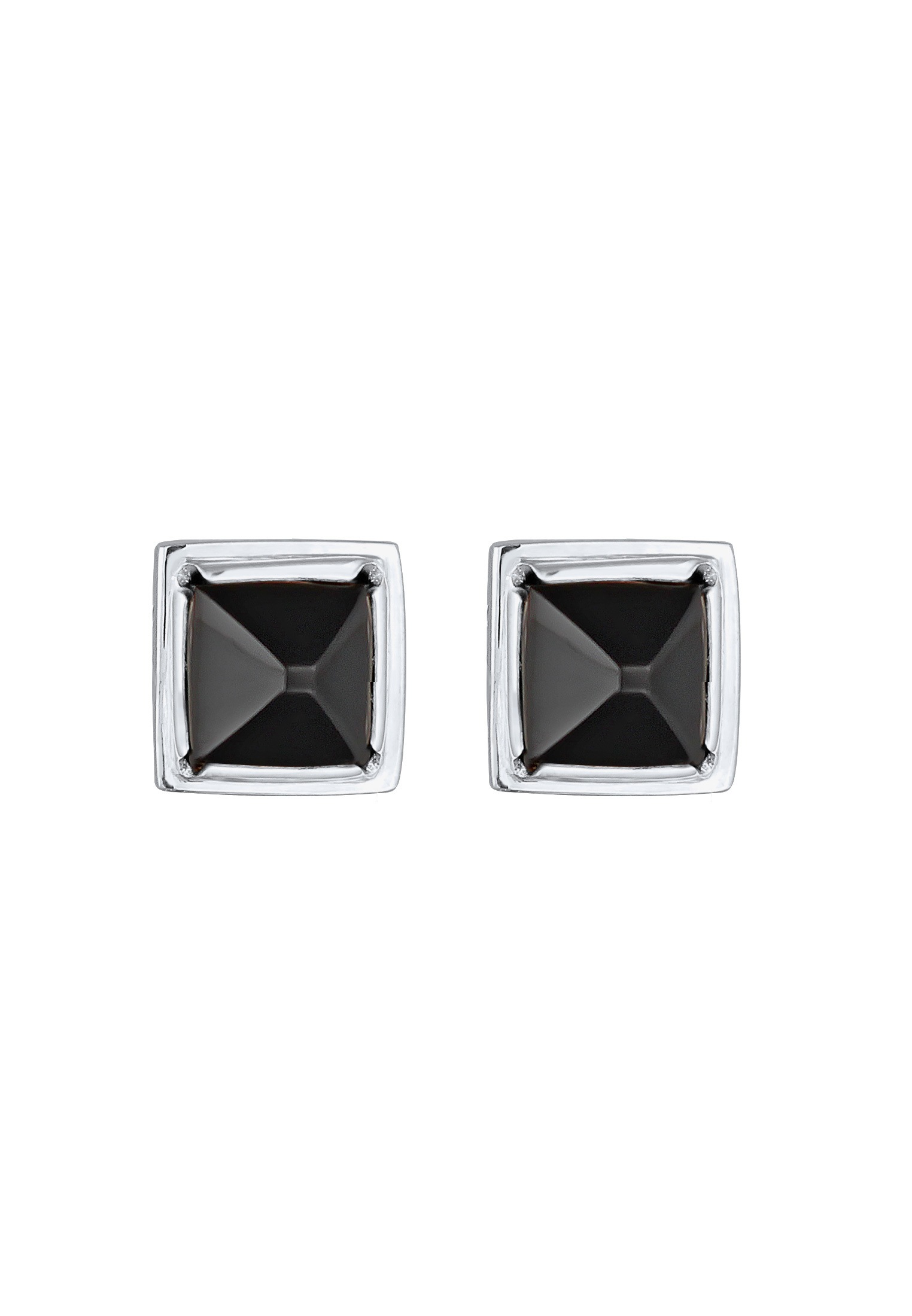 Kuzzoi Paar Ohrstecker »Ohrringe Onyx Pyramid Quadrat 925 Silber«
