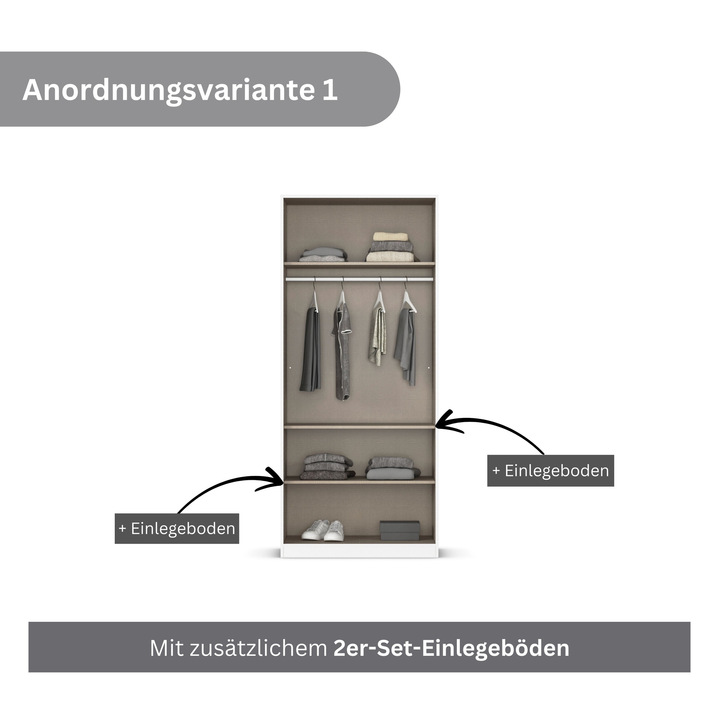 rauch Drehtürenschrank »Kleiderschrank Kleiderschränke Schrank Garderobe AGORDO mit Glasfront«, (in zwei Griff-Farben, Breiten 91-360 cm), durchdachte Innenausstattung, in 7 Breiten und 2 Höhen MADE IN GERMANY