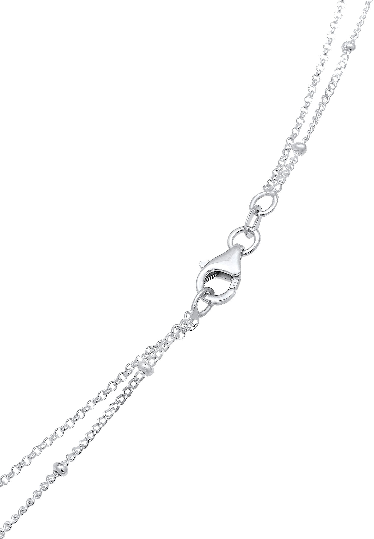 Elli Silberkette »Halskette Layer Feder Mondstein Weiß 925 Sterling Silber«
