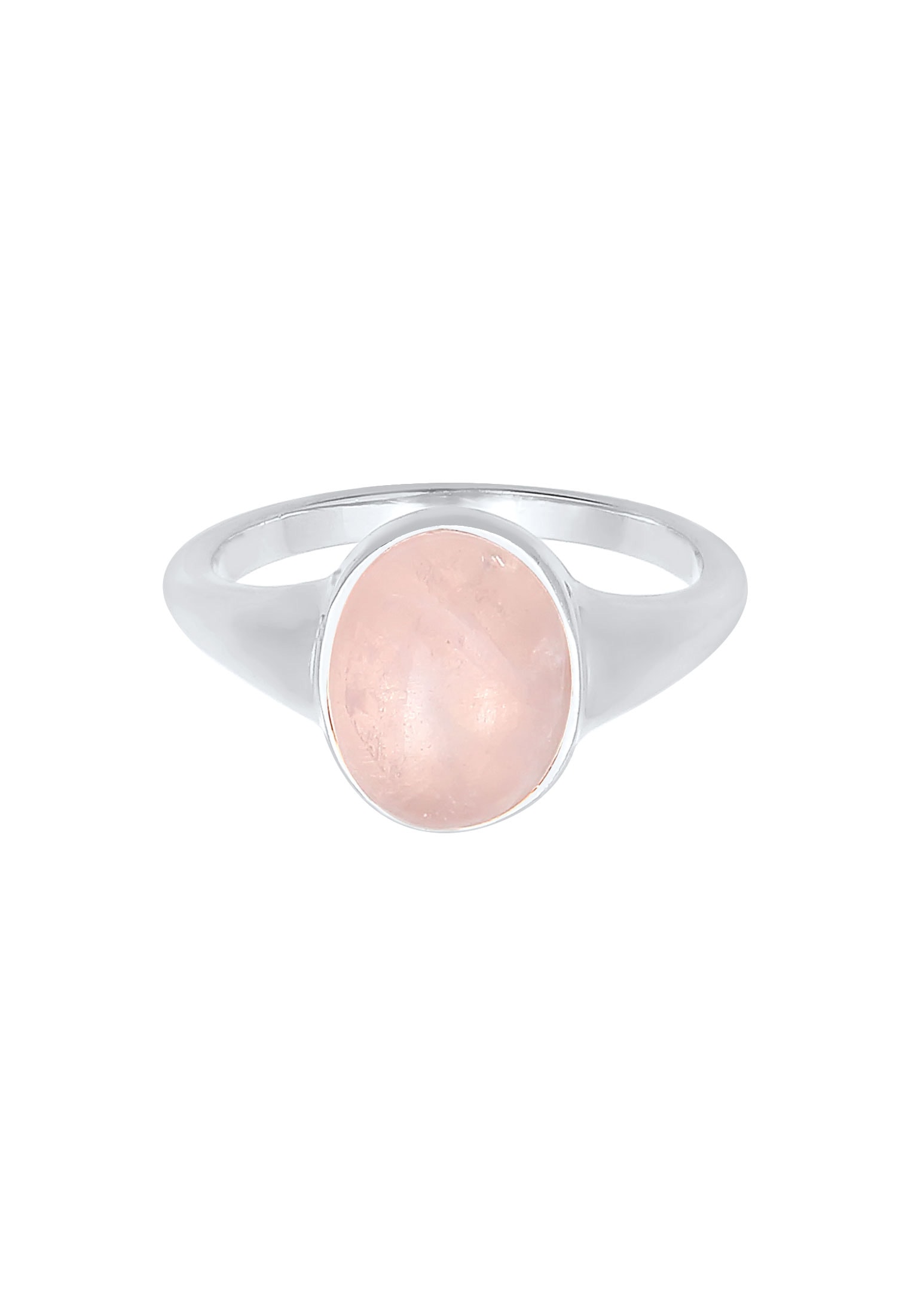 Elli Siegelring »Ring Siegelring Rosa Quarz Edelstein Oval 925 Silber«